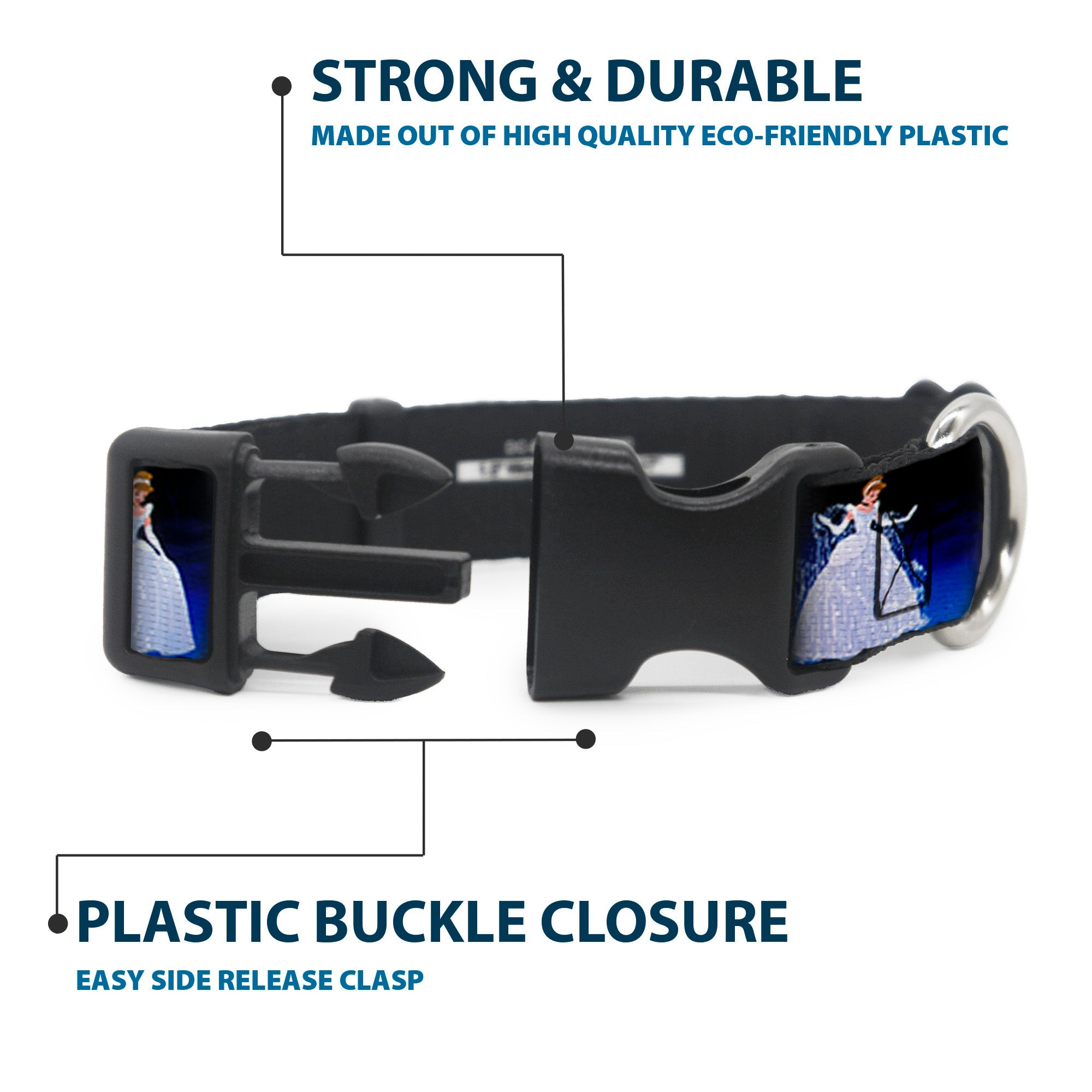 Plastic Clip Collar - Cinderella Transformation Blue Fade