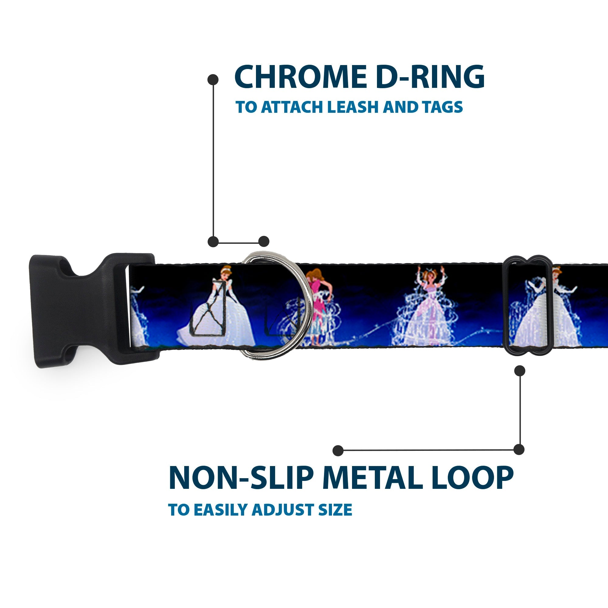 Plastic Clip Collar - Cinderella Transformation Blue Fade