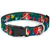 Buckle-Down Disney The Little Mermaid Ariel with Flounder Green & Blue Fade Plastic Clip Dog Collar