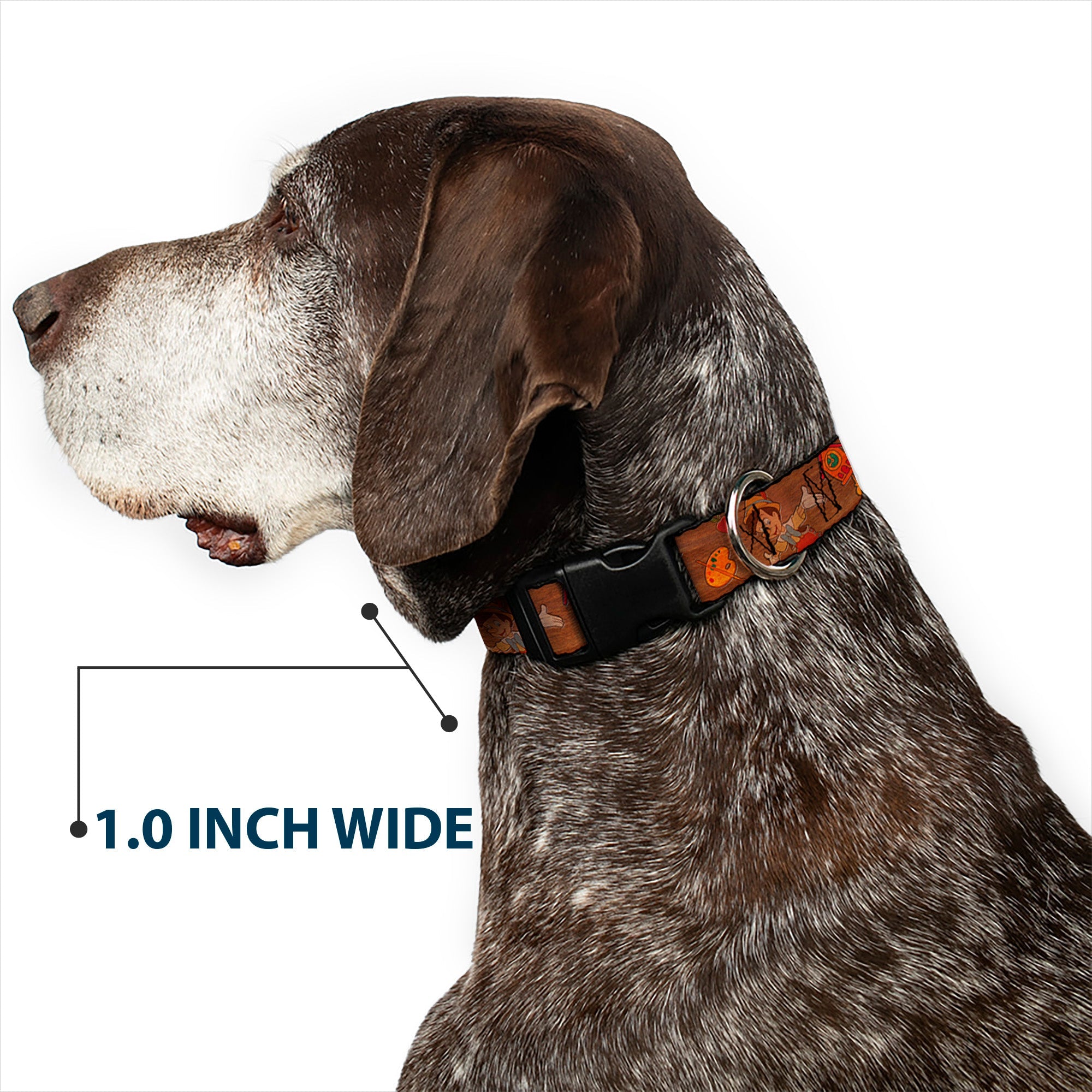 Plastic Clip Collar - Pinocchio Poses Black/White/Multi Color