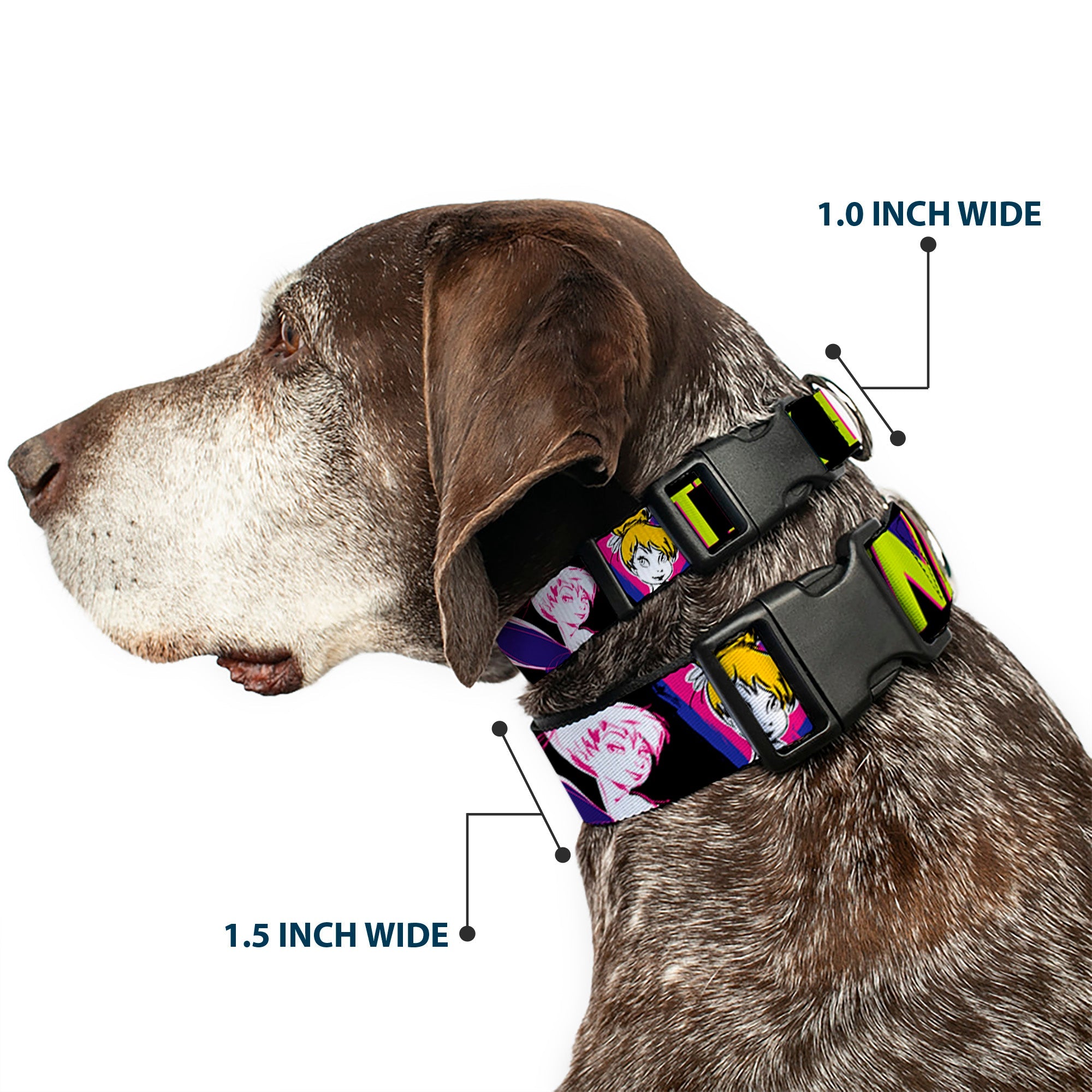Plastic Clip Collar - TINK LUXE Sketch Black/Multi Neon