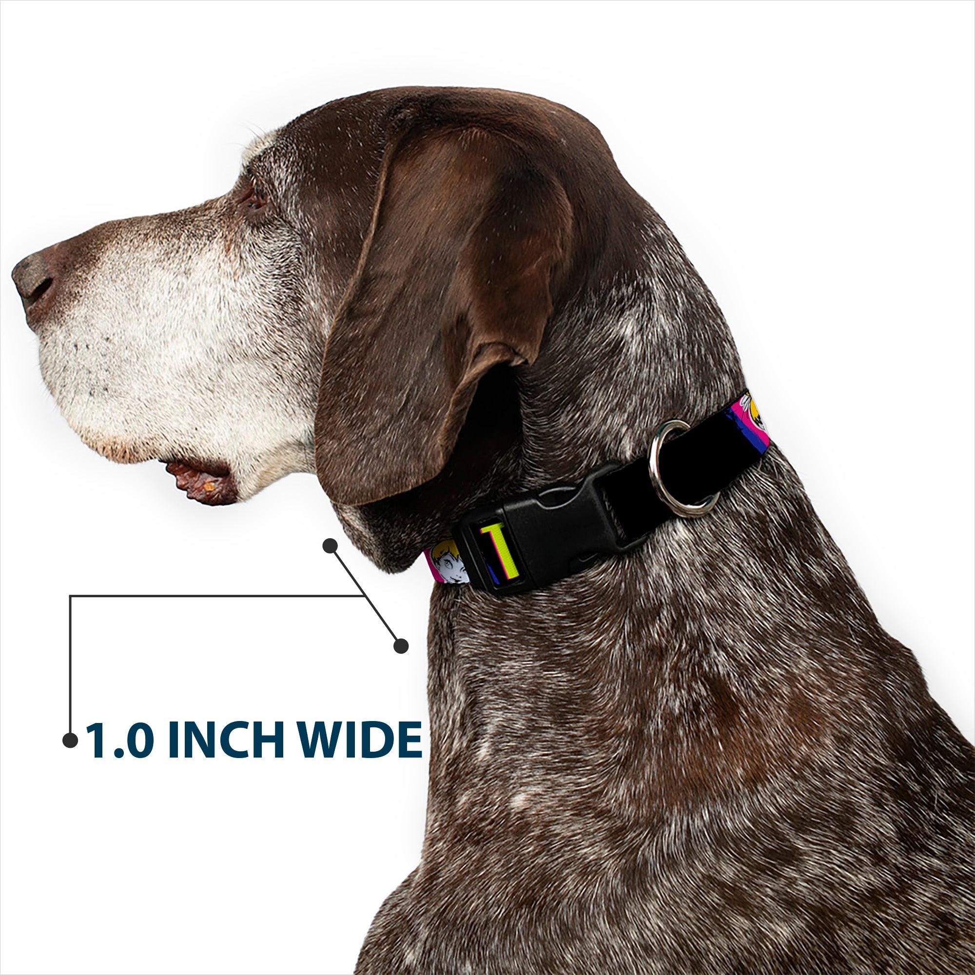 Plastic Clip Collar - TINK LUXE Sketch Black/Multi Neon