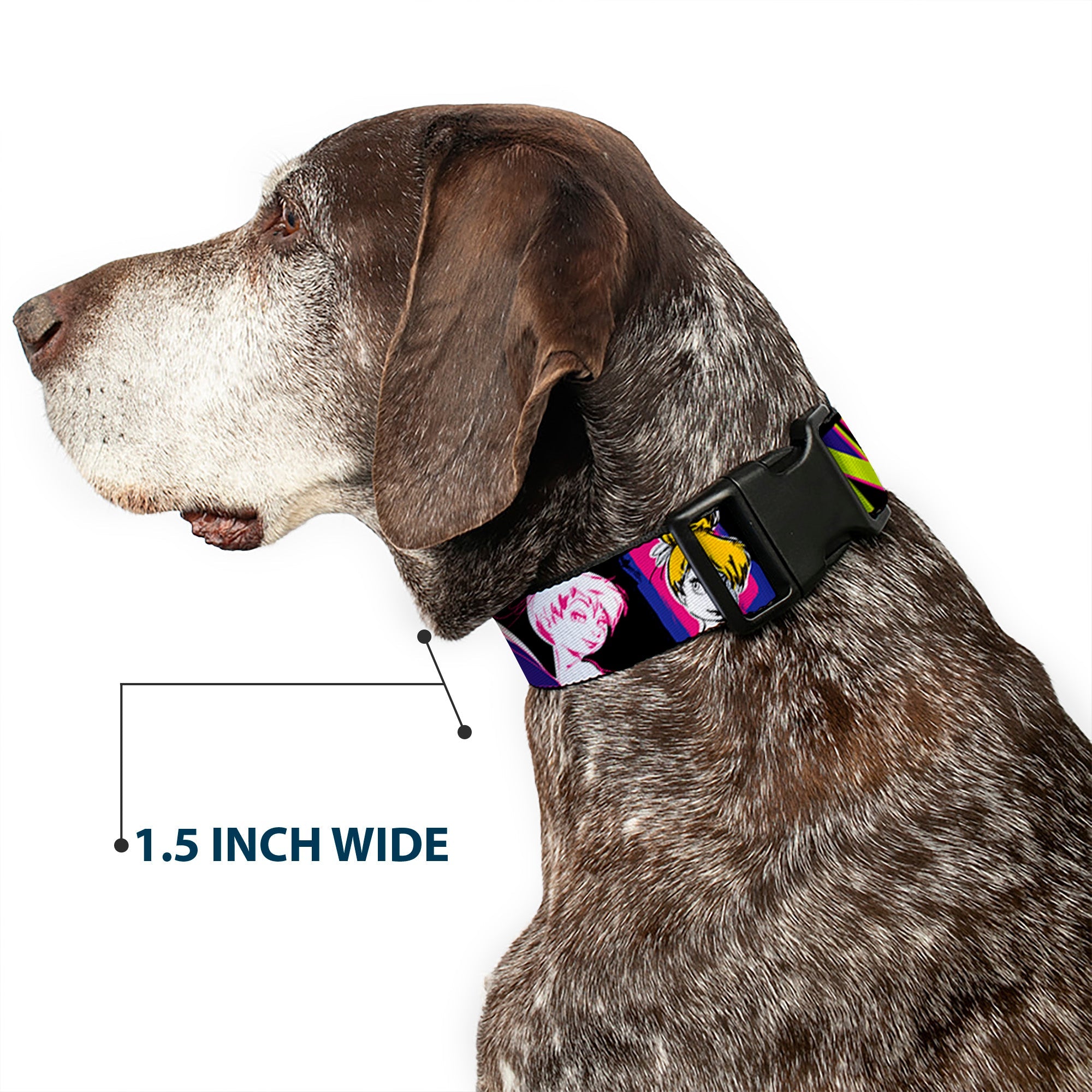 Plastic Clip Collar - TINK LUXE Sketch Black/Multi Neon