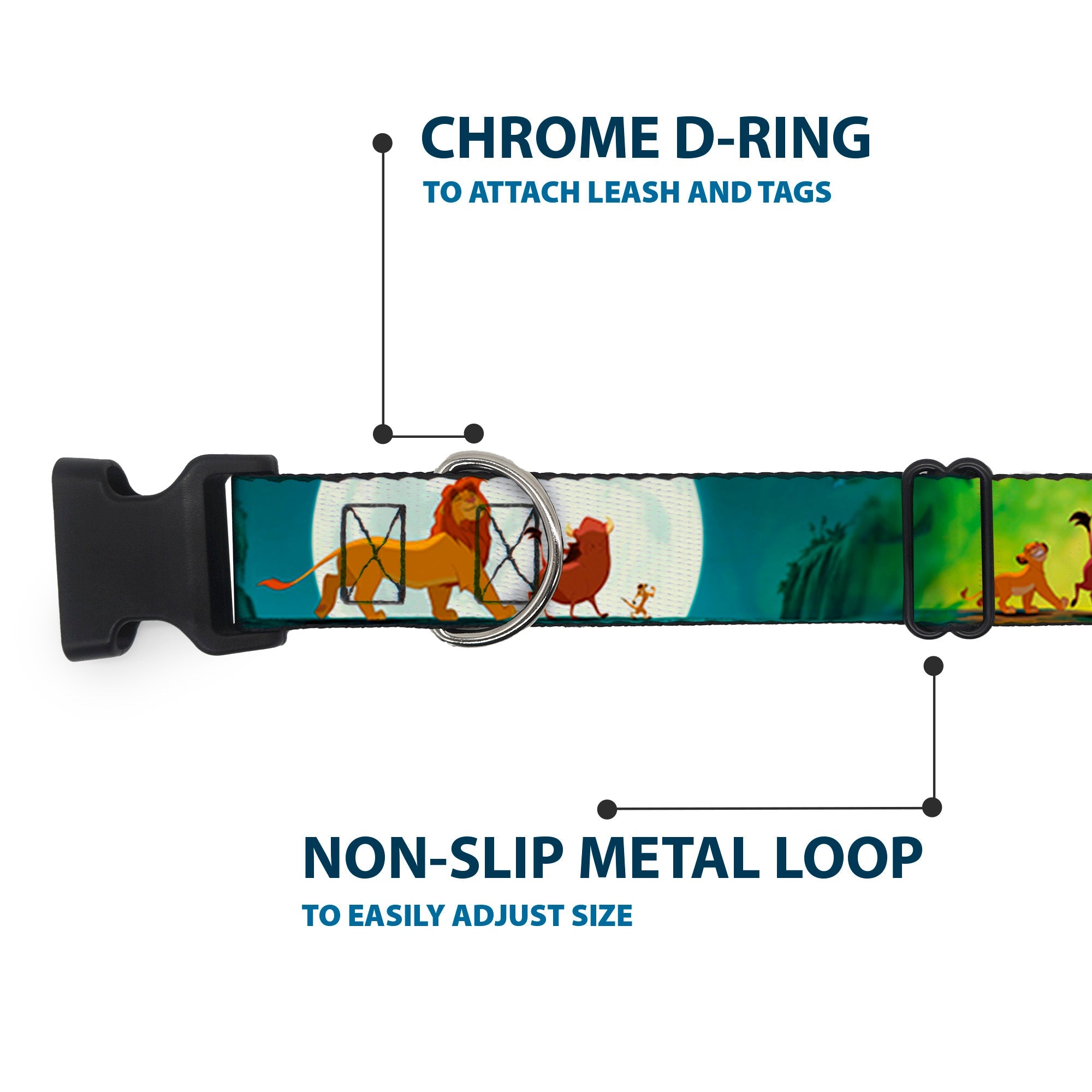 Plastic Clip Collar - Lion King Simba, Pumba & Timon Growing Up