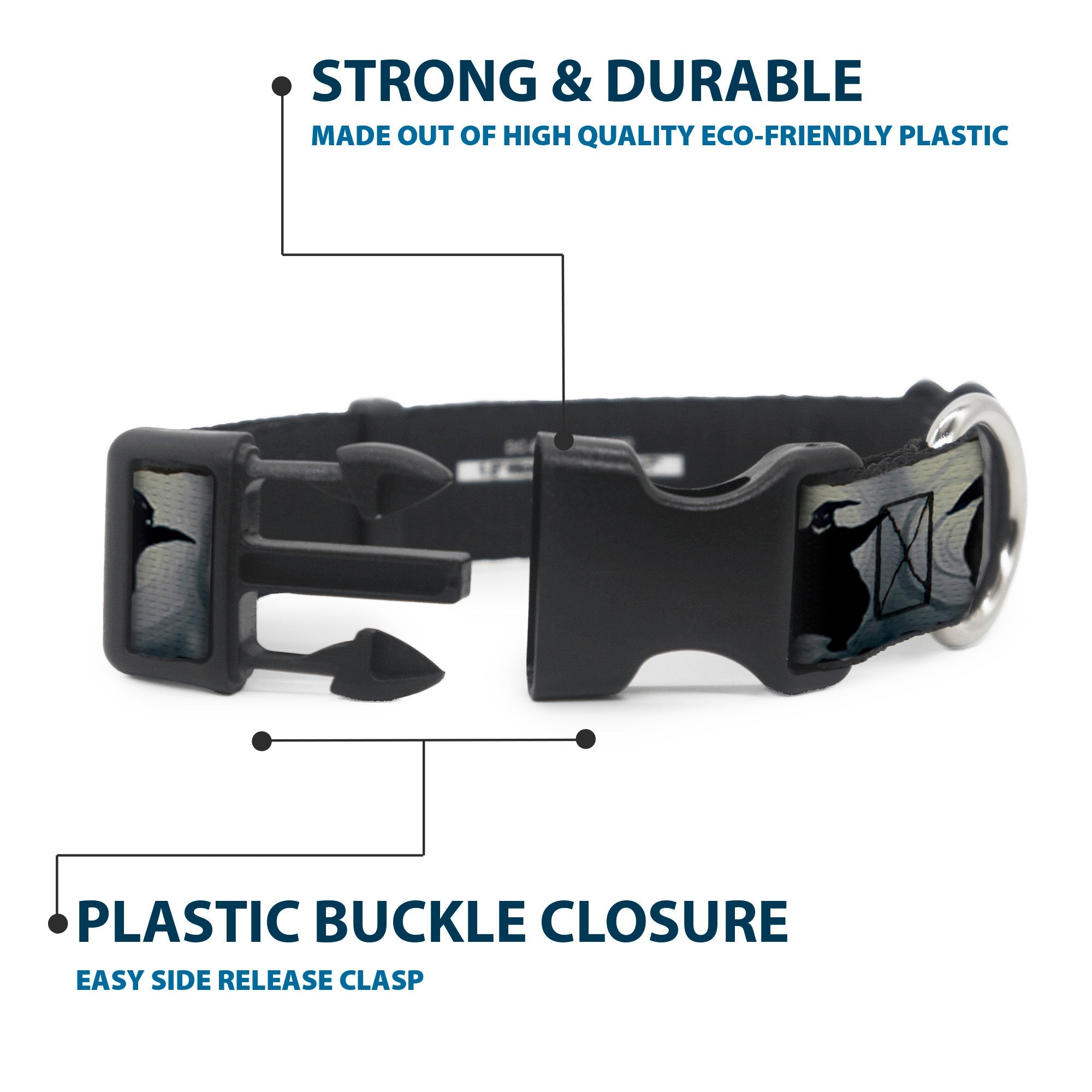 Plastic Clip Collar - Oogie Boogie Silhouette Poses Gray/Black