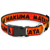 Plastic Clip Collar - Lion King HAKUNA MATATA Sunset Oranges/Black