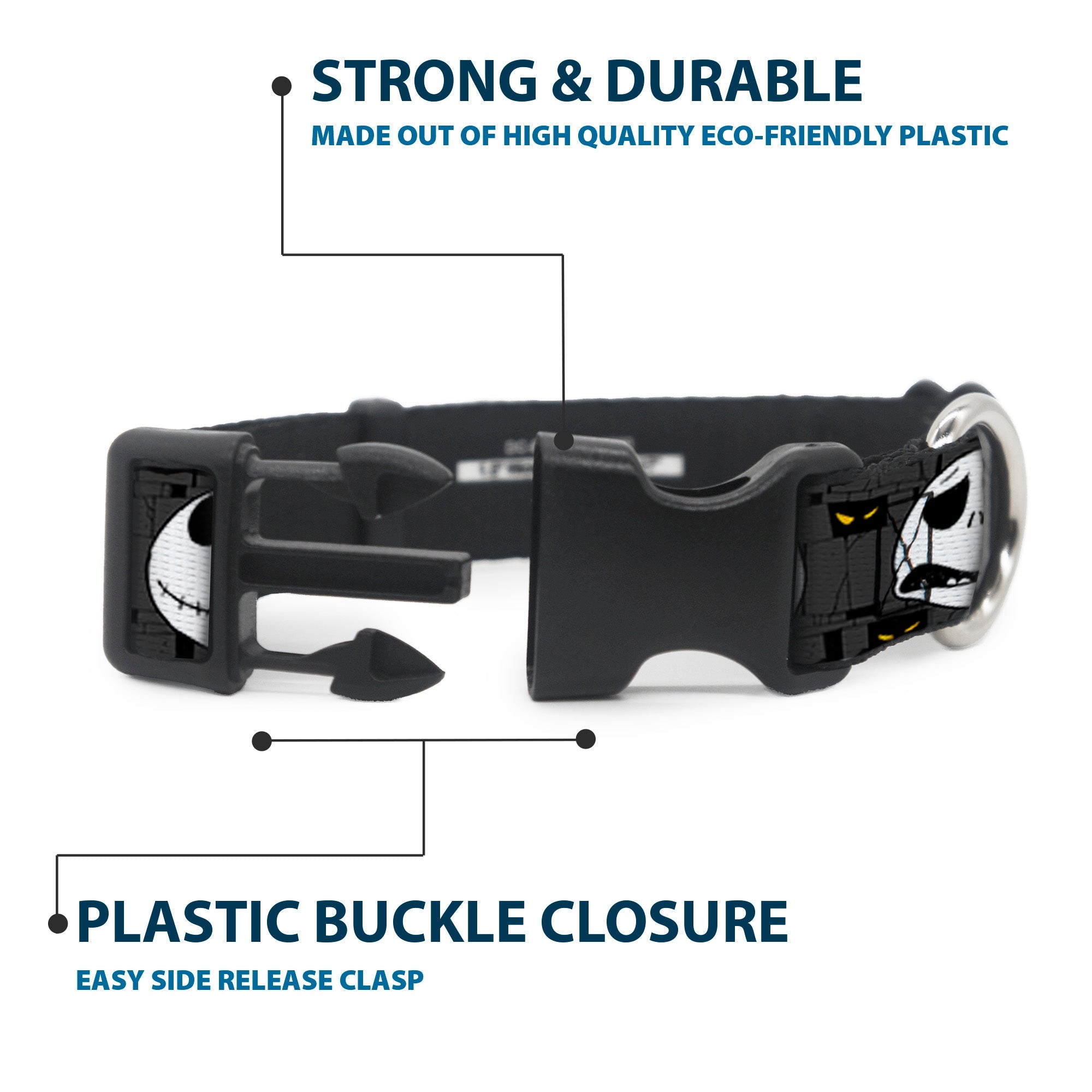 Plastic Clip Collar - Nightmare Before Christmas Jack Expressions Gray