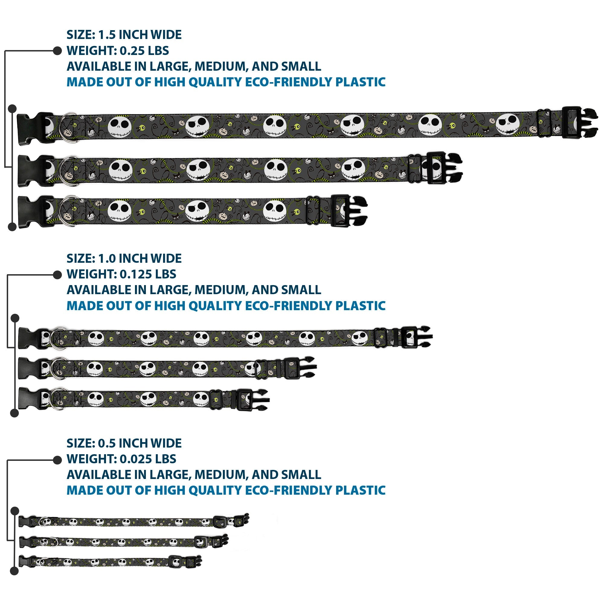 Plastic Clip Collar - NBC Jack Expressions/Halloween Elements Gray