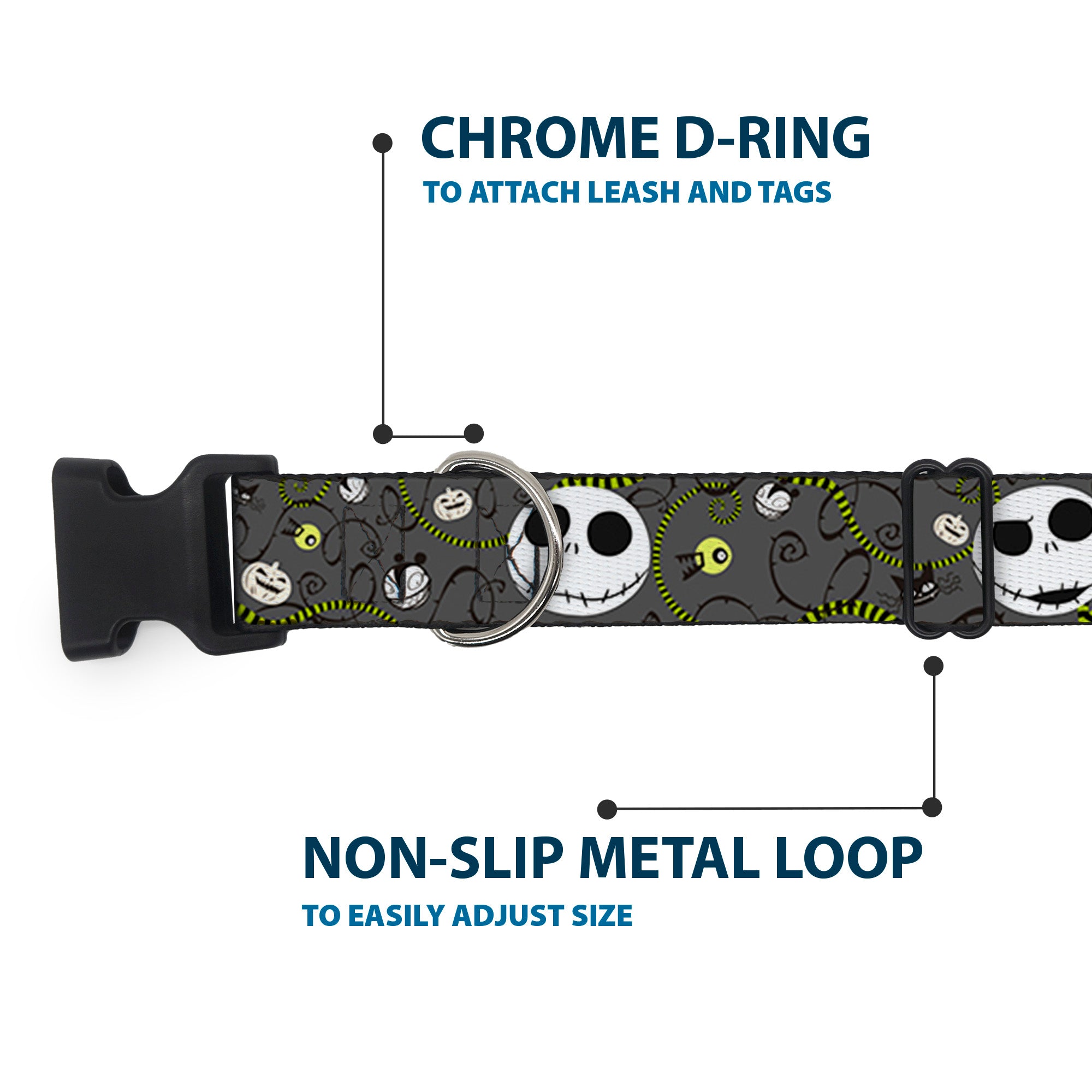 Plastic Clip Collar - NBC Jack Expressions/Halloween Elements Gray