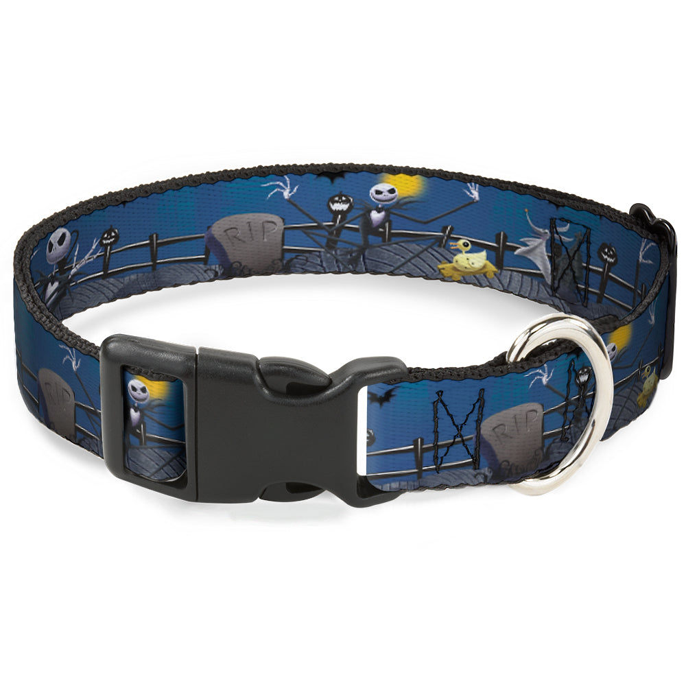 Plastic Clip Collar - Nightmare Before Christmas Jack, Zombie Duck & Zero Cemetery Scene