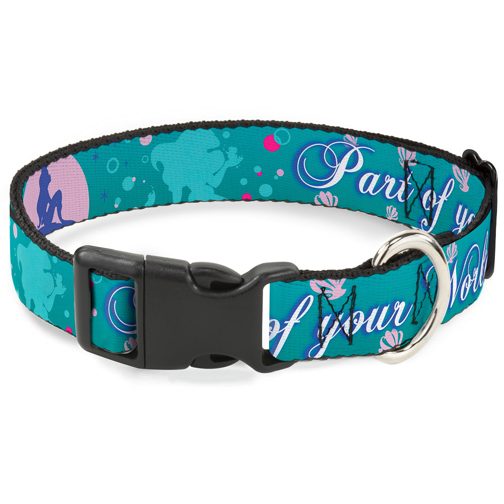 Plastic Clip Collar - Little Mermaid Silhouette Scenes PART OF YOUR WORLD Blues