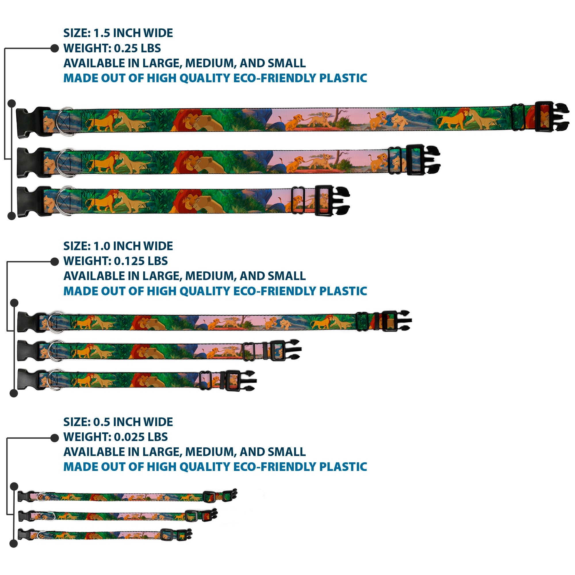 Plastic Clip Collar - Lion King Simba & Nala Growing Up Scenes