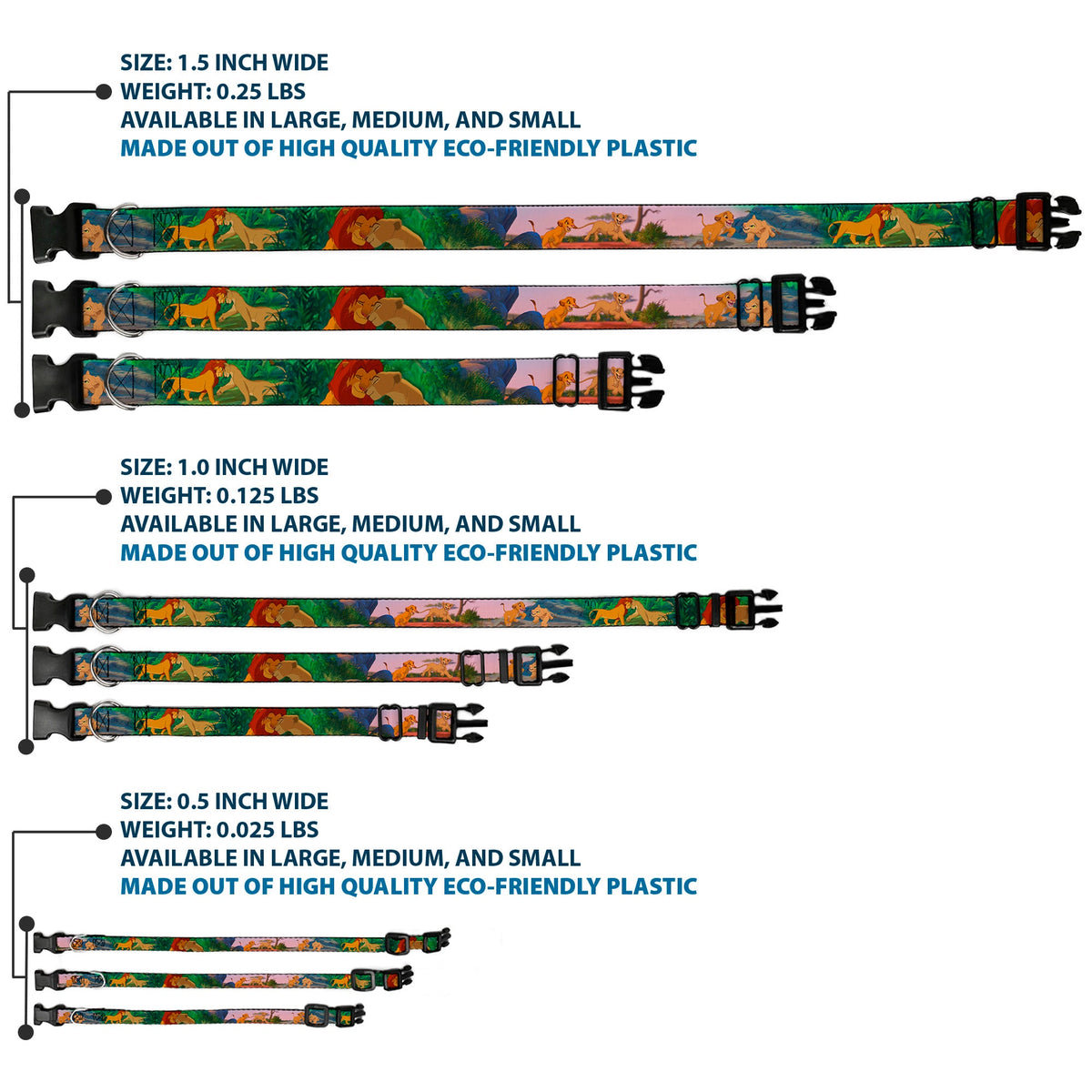 Plastic Clip Collar - Lion King Simba & Nala Growing Up Scenes