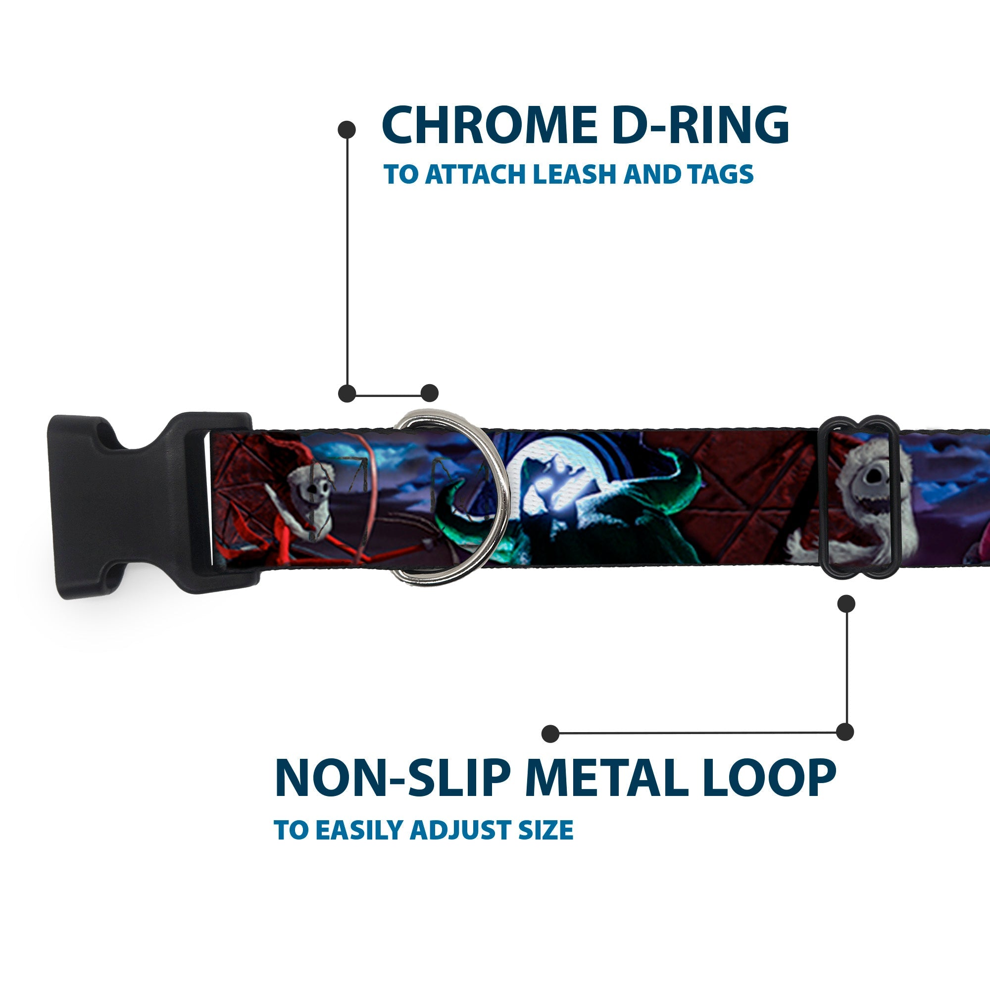 Plastic Clip Collar - Nightmare Before Christmas Jack, Oogie Boogie, Santa Scene