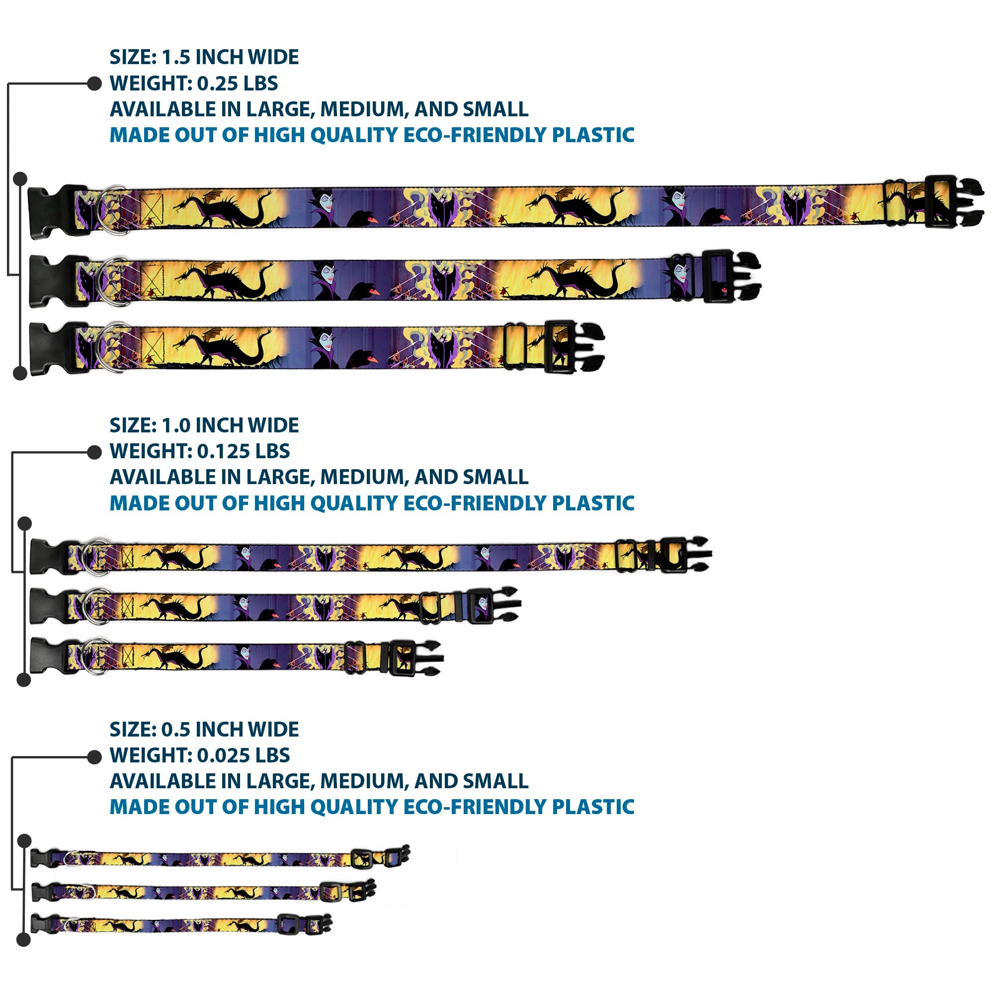 Plastic Clip Collar - Maleficent Poses