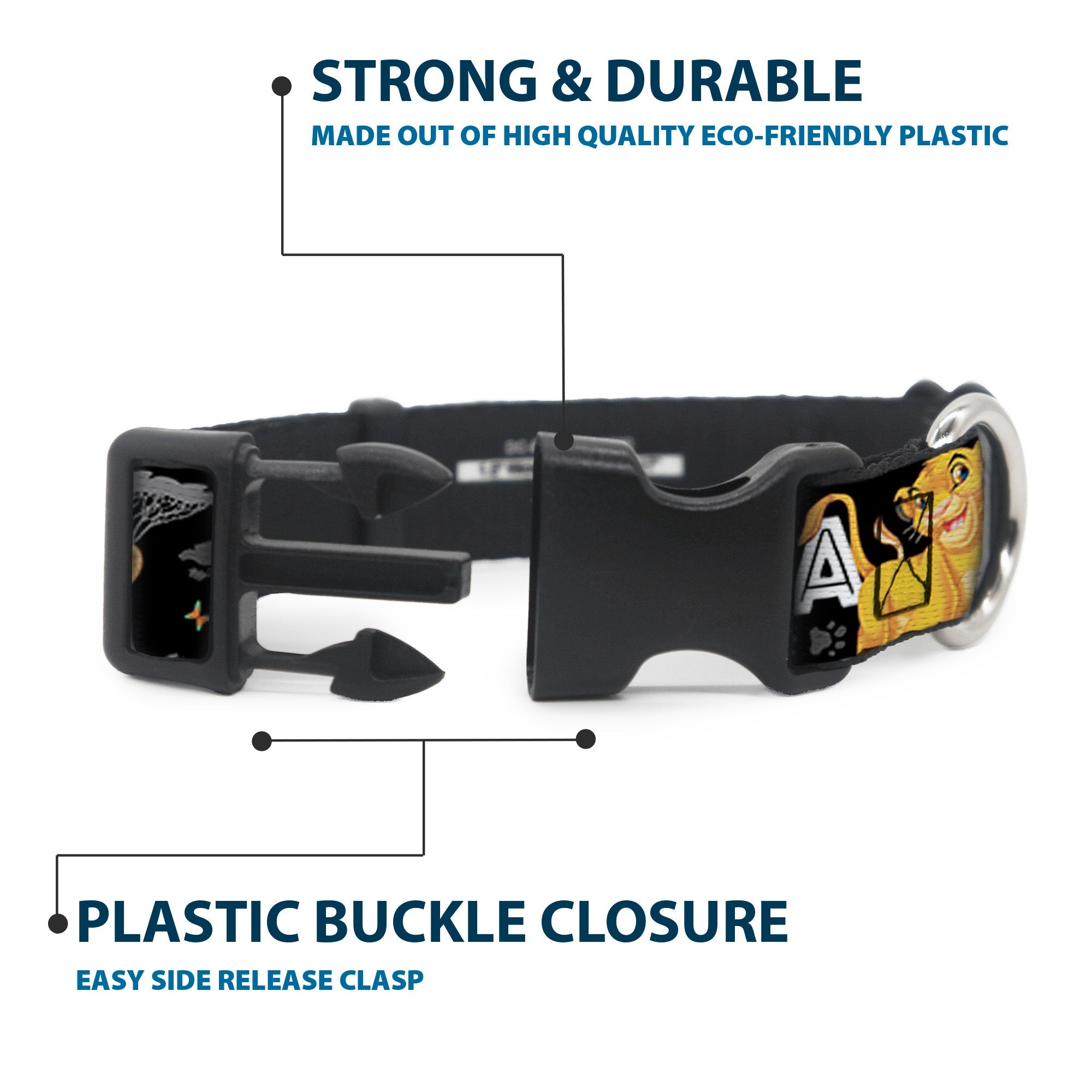 Plastic Clip Collar - Lion King Simba & Nala HAKUNA MATATA