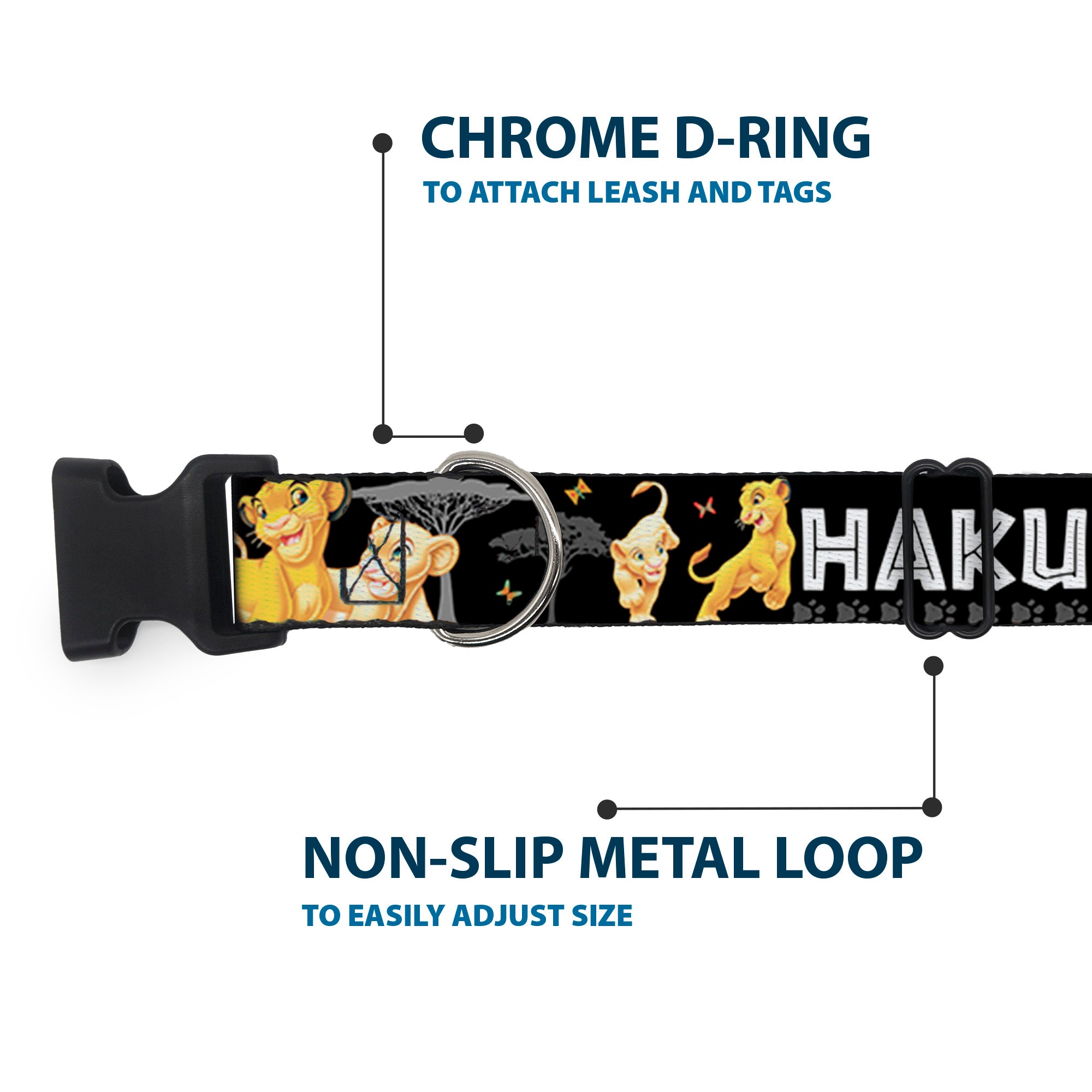 Plastic Clip Collar - Lion King Simba & Nala HAKUNA MATATA
