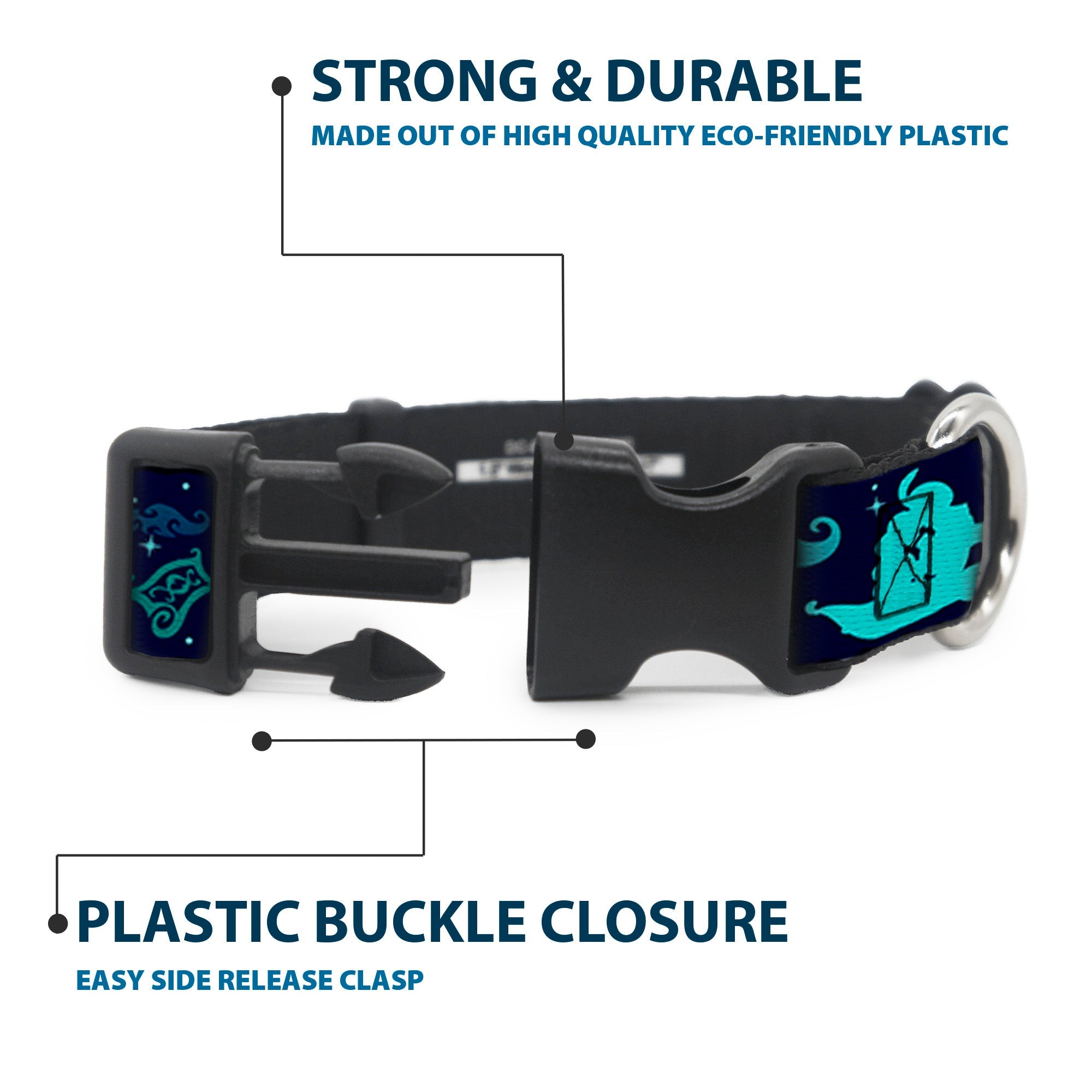 Plastic Clip Collar - Aladdin & Jasmine Silhouette A WHOLE NEW WORLD
