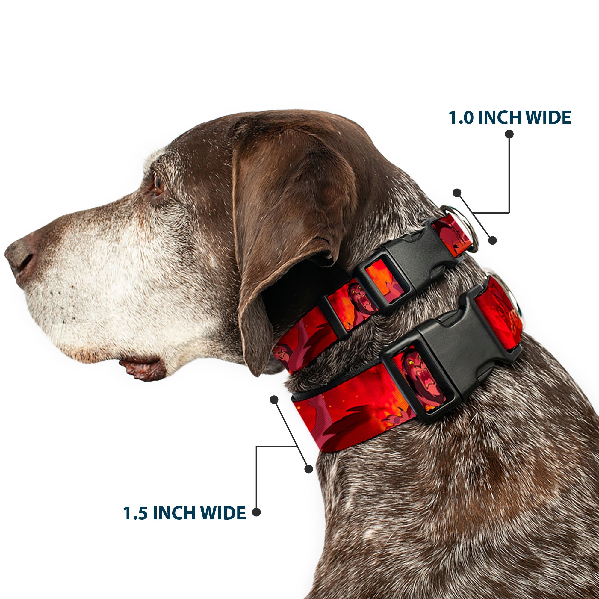 Plastic Clip Collar - Simba Scar Battle Scene Fiery Red