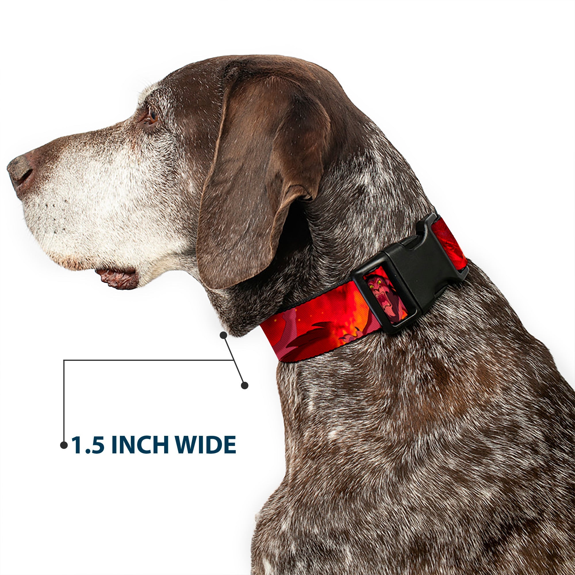 Plastic Clip Collar - Simba Scar Battle Scene Fiery Red