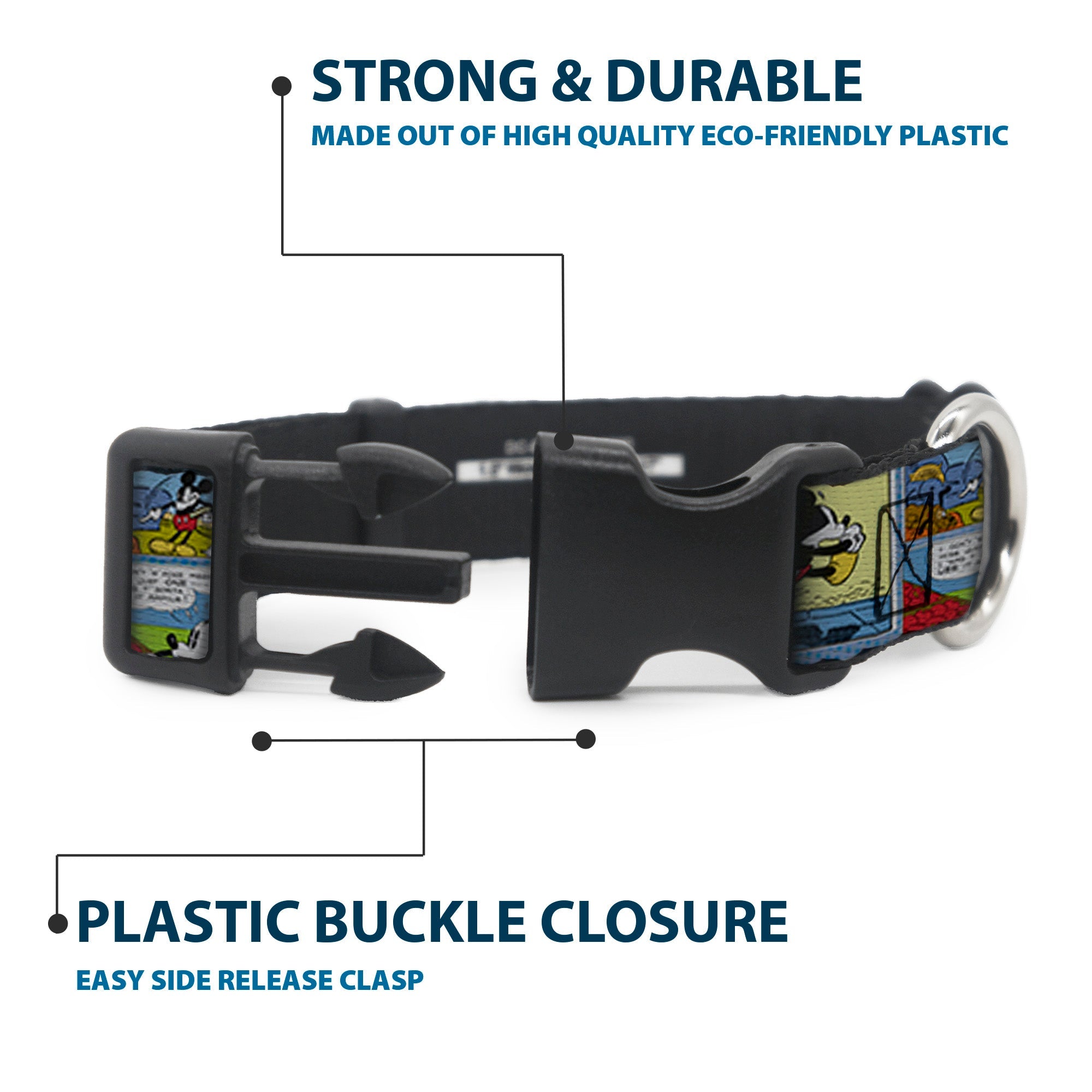 Plastic Clip Collar - Mickey & Minnie Comic Strip