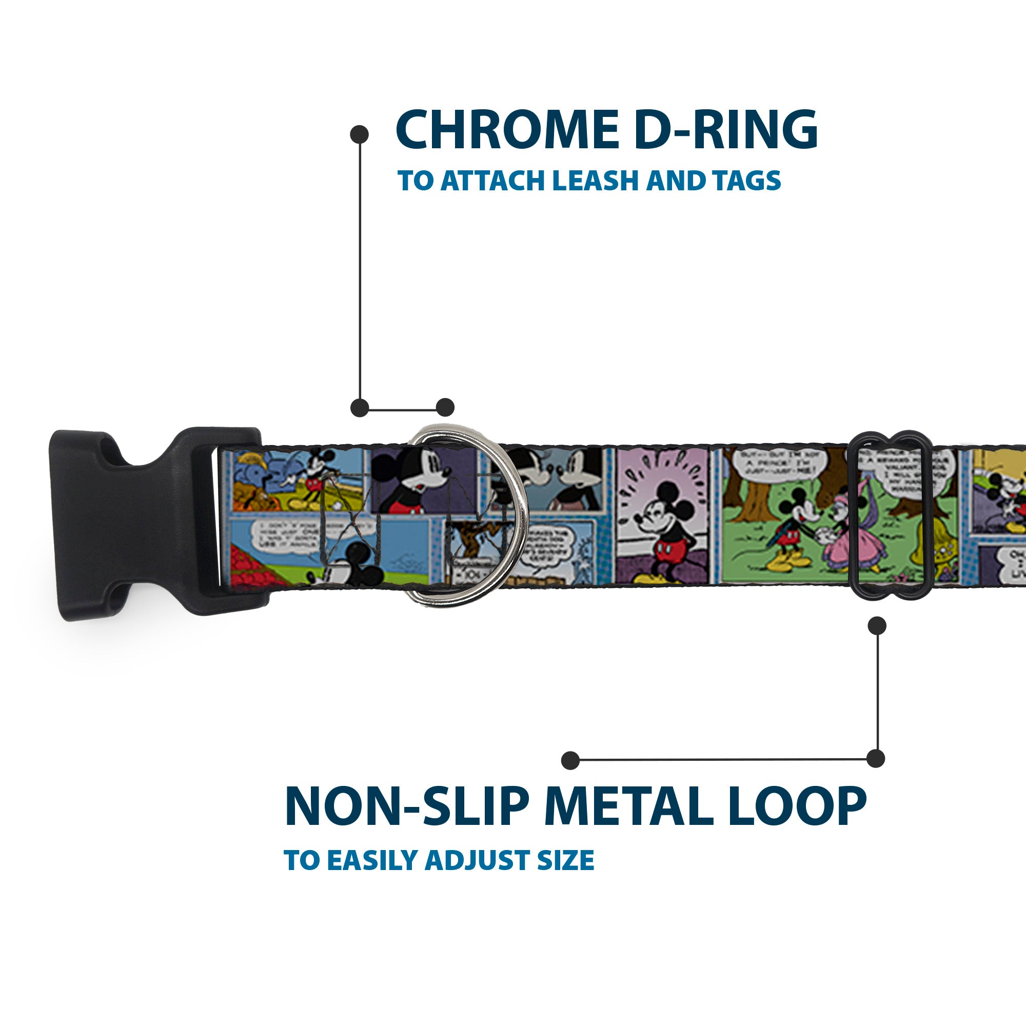 Plastic Clip Collar - Mickey & Minnie Comic Strip