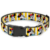 Buckle-Down Disney Minnie Mouse with Hat Poses Stripe Plastic Clip Dog Collar
