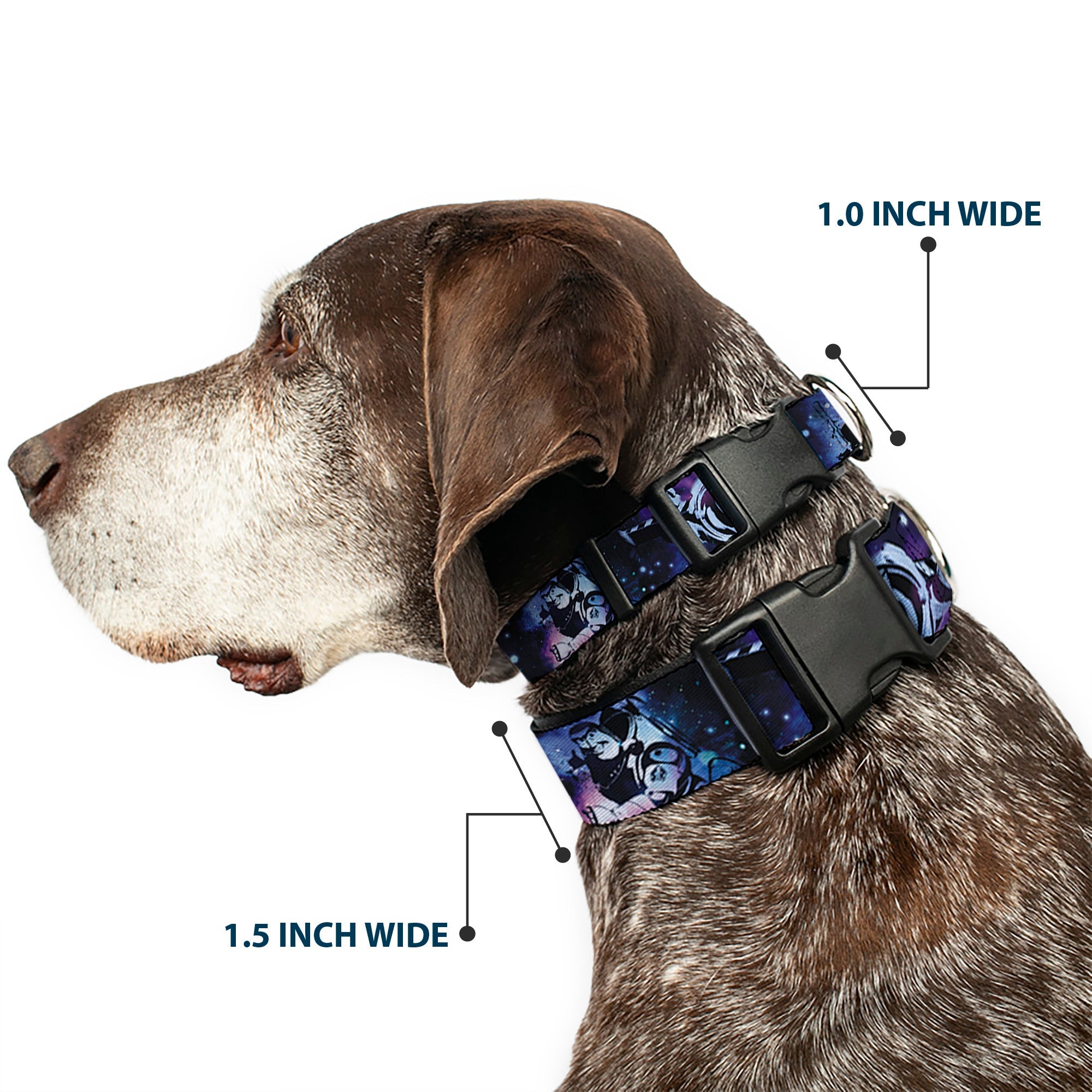 Plastic Clip Collar - Buzz Lightyear Poses Galaxy Blues