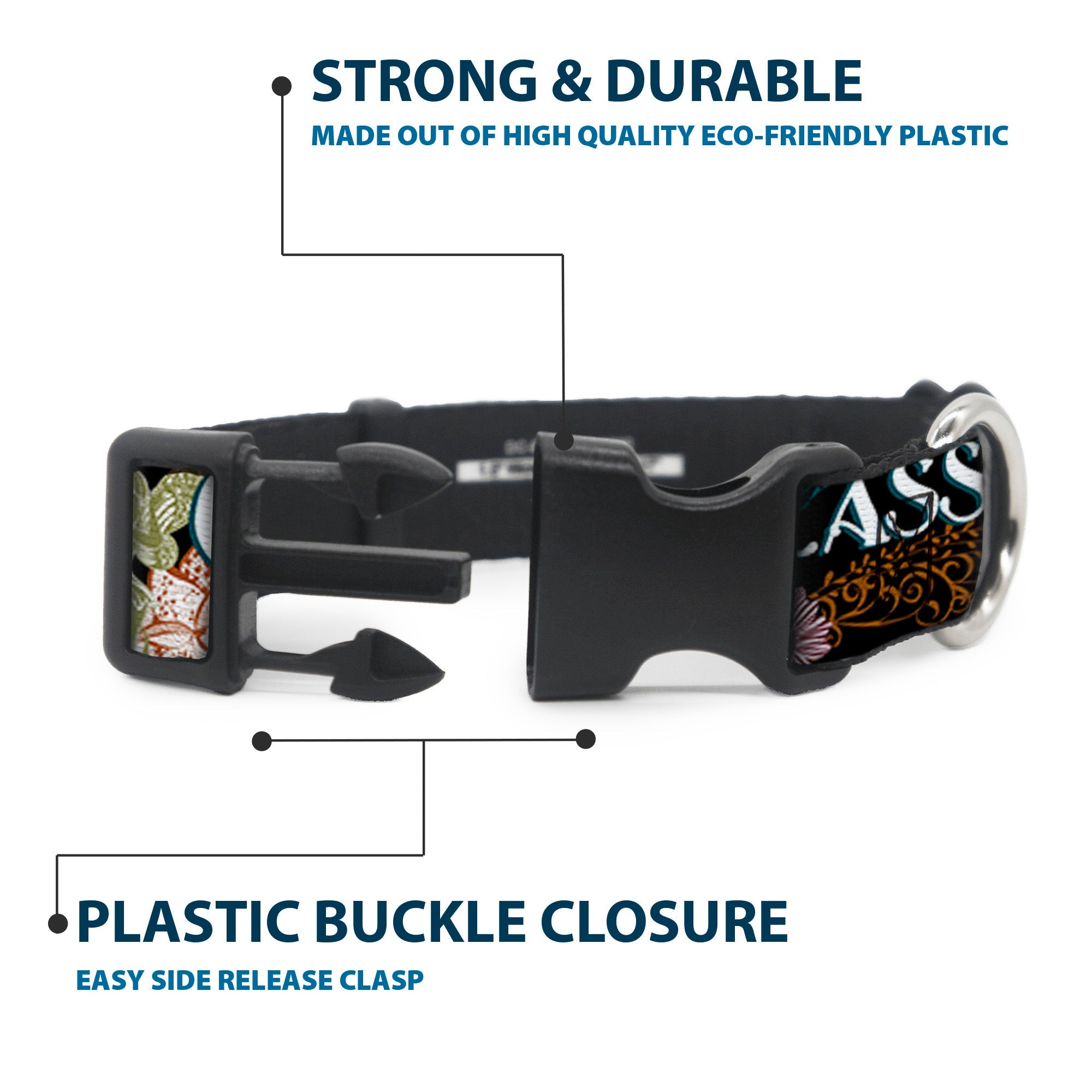 Plastic Clip Collar - Tinker Bell Floral Collage CLASSY AND SASSY