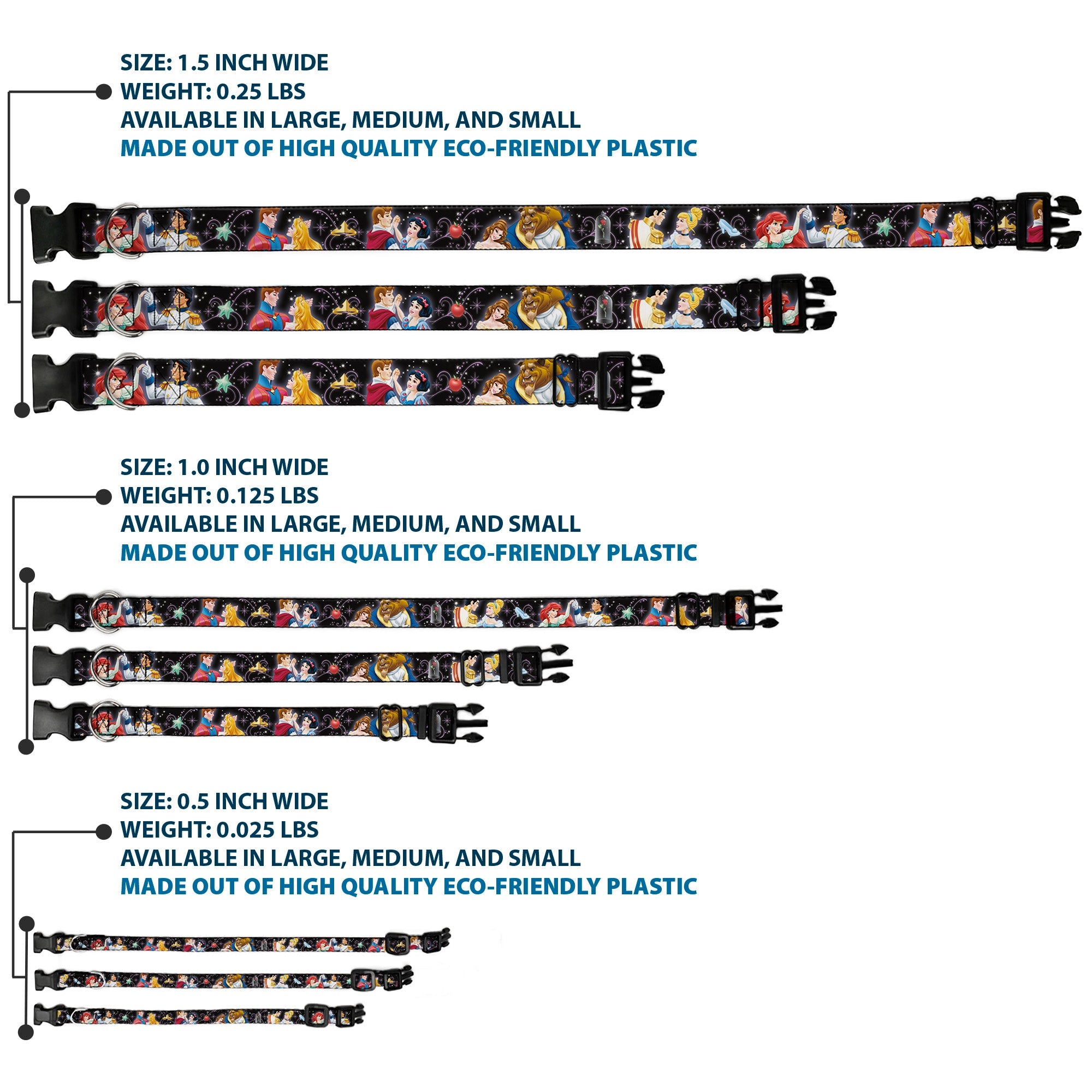 Plastic Clip Collar - Disney Princesses & Princes Dancing