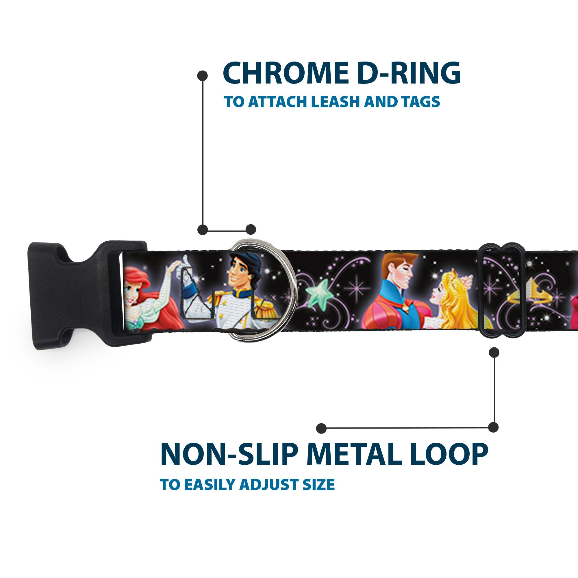 Plastic Clip Collar - Disney Princesses & Princes Dancing