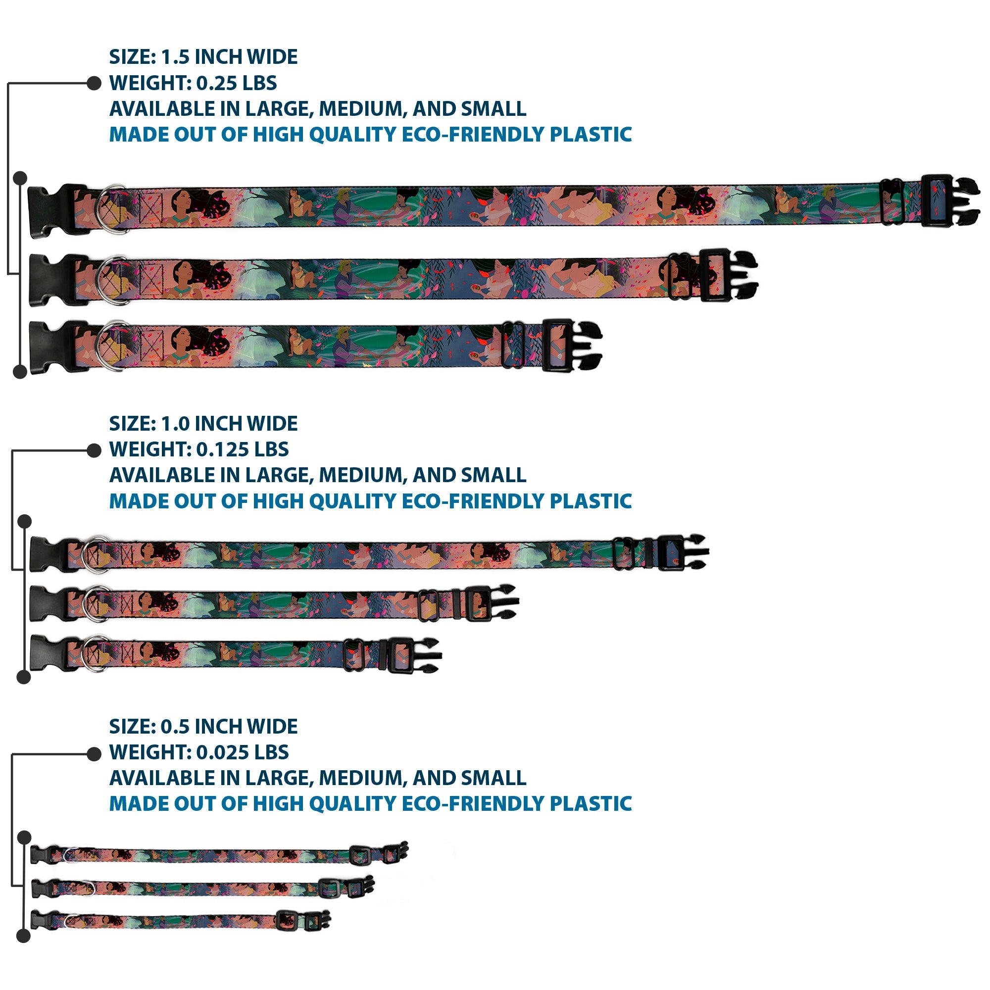 Plastic Clip Collar - Pocahontas & John Smith Scenes