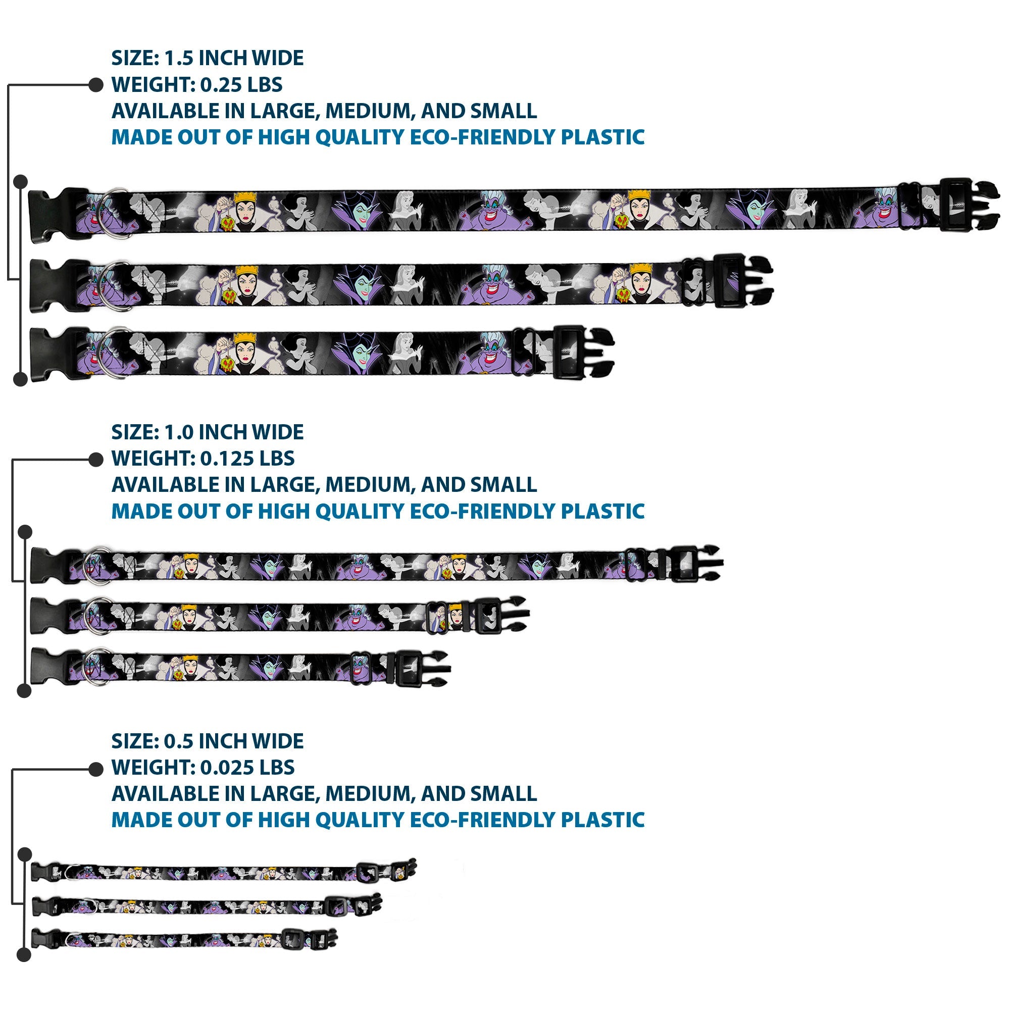 Plastic Clip Collar - Villains Hexing Princess Scenes Color/Black/White