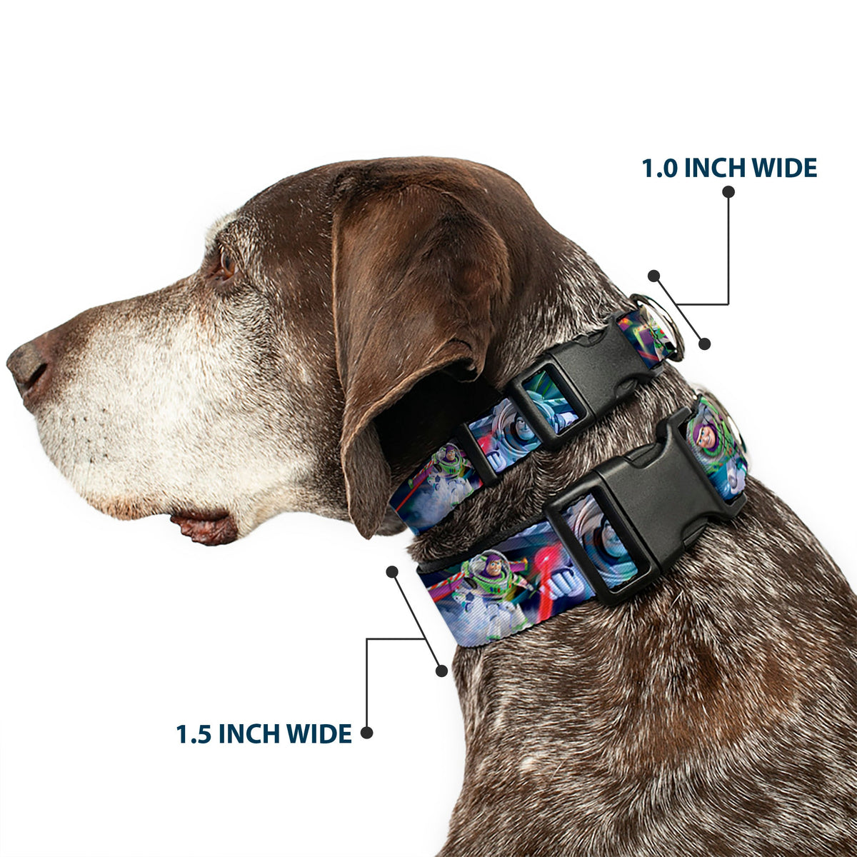 Plastic Clip Collar - Buzz Lightyear Action Poses Stacked