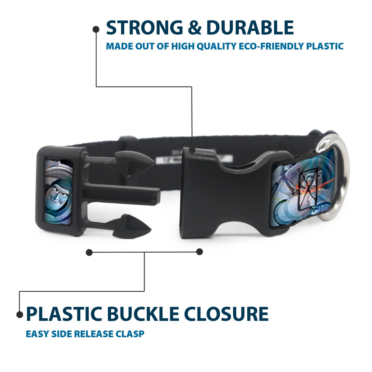 Plastic Clip Collar - Buzz Lightyear Action Poses Stacked