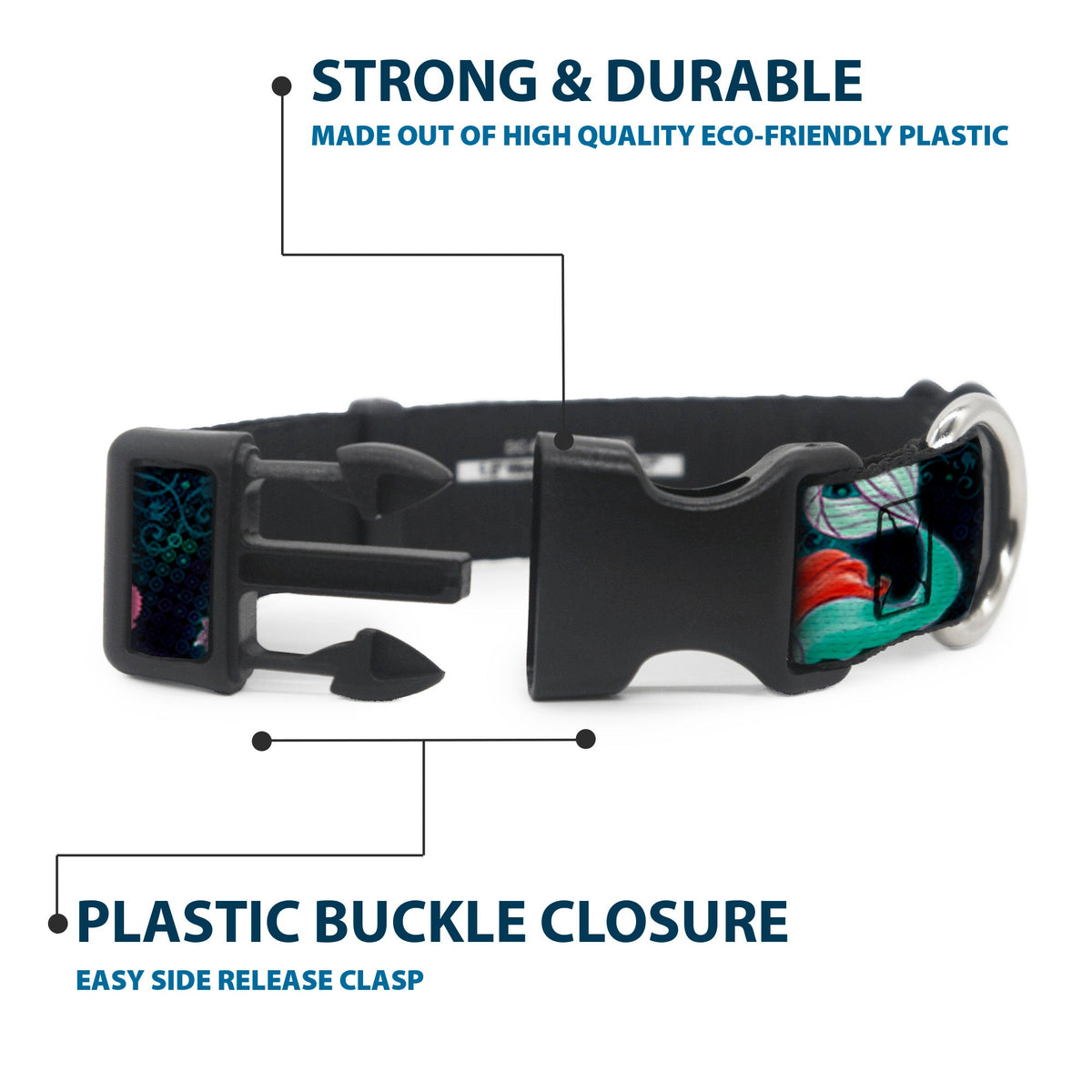 Plastic Clip Collar - Ariel Underwater Poses/Palace Silhouette