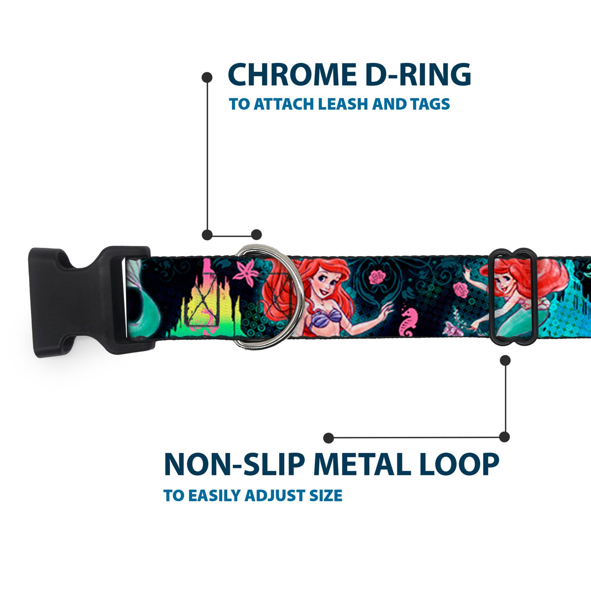 Plastic Clip Collar - Ariel Underwater Poses/Palace Silhouette