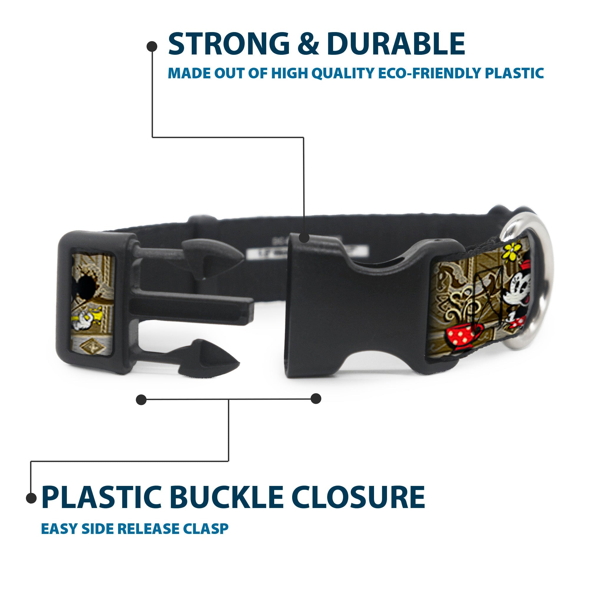 Plastic Clip Collar - Mickey & Minnie Croissant de Triomphe Scenes