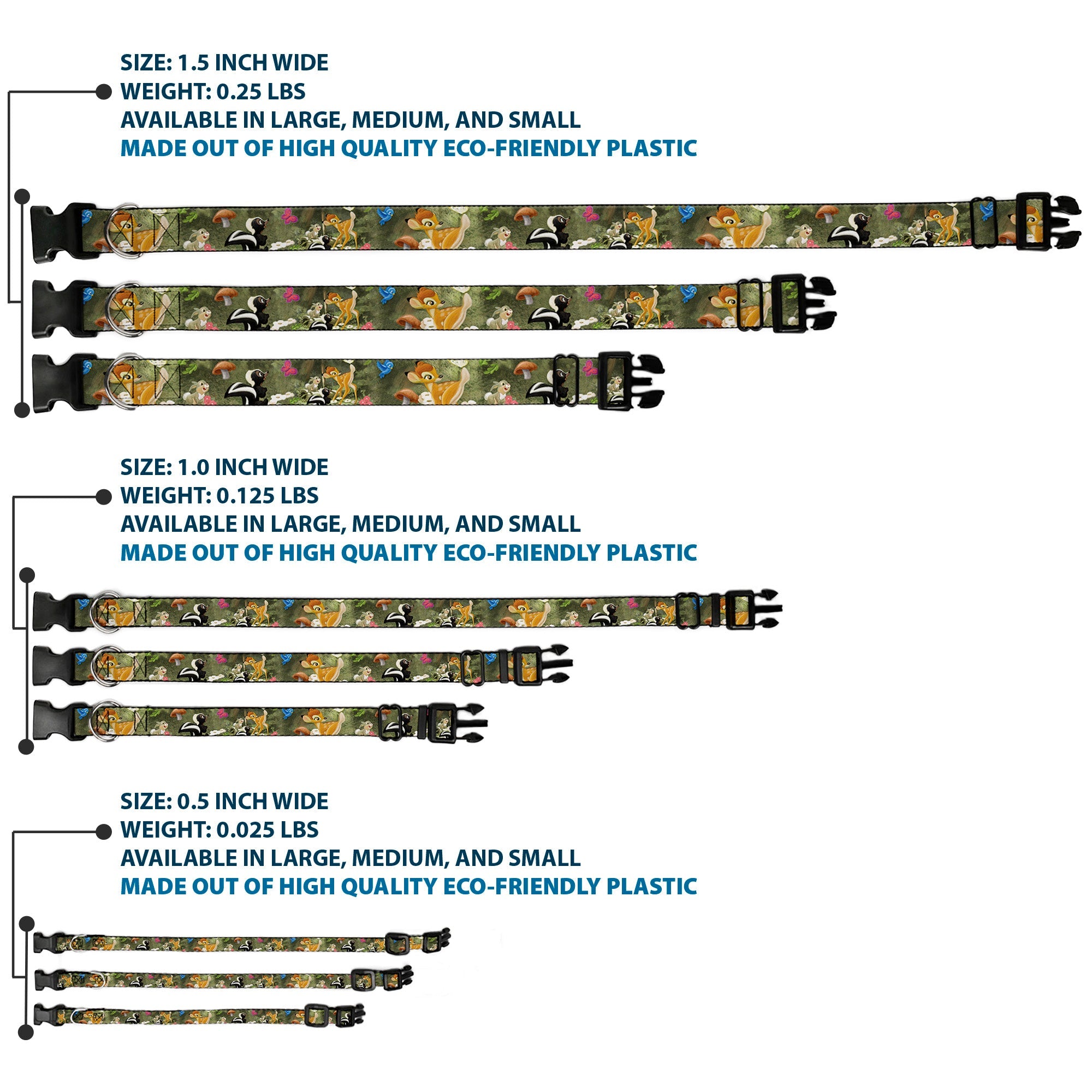 Plastic Clip Collar - Bambi & Friends Scene