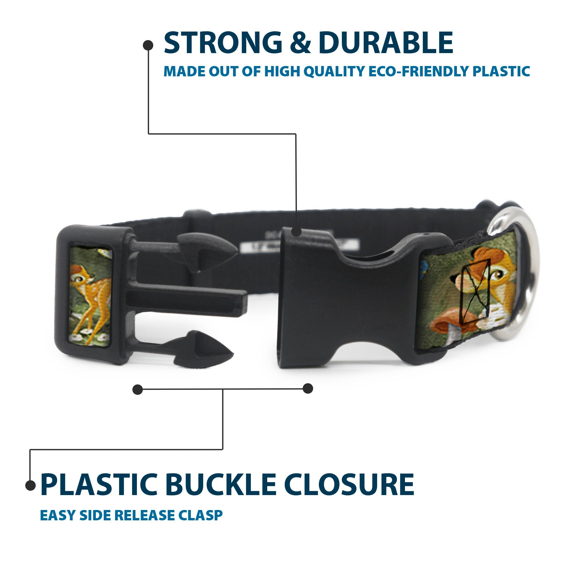 Plastic Clip Collar - Bambi & Friends Scene
