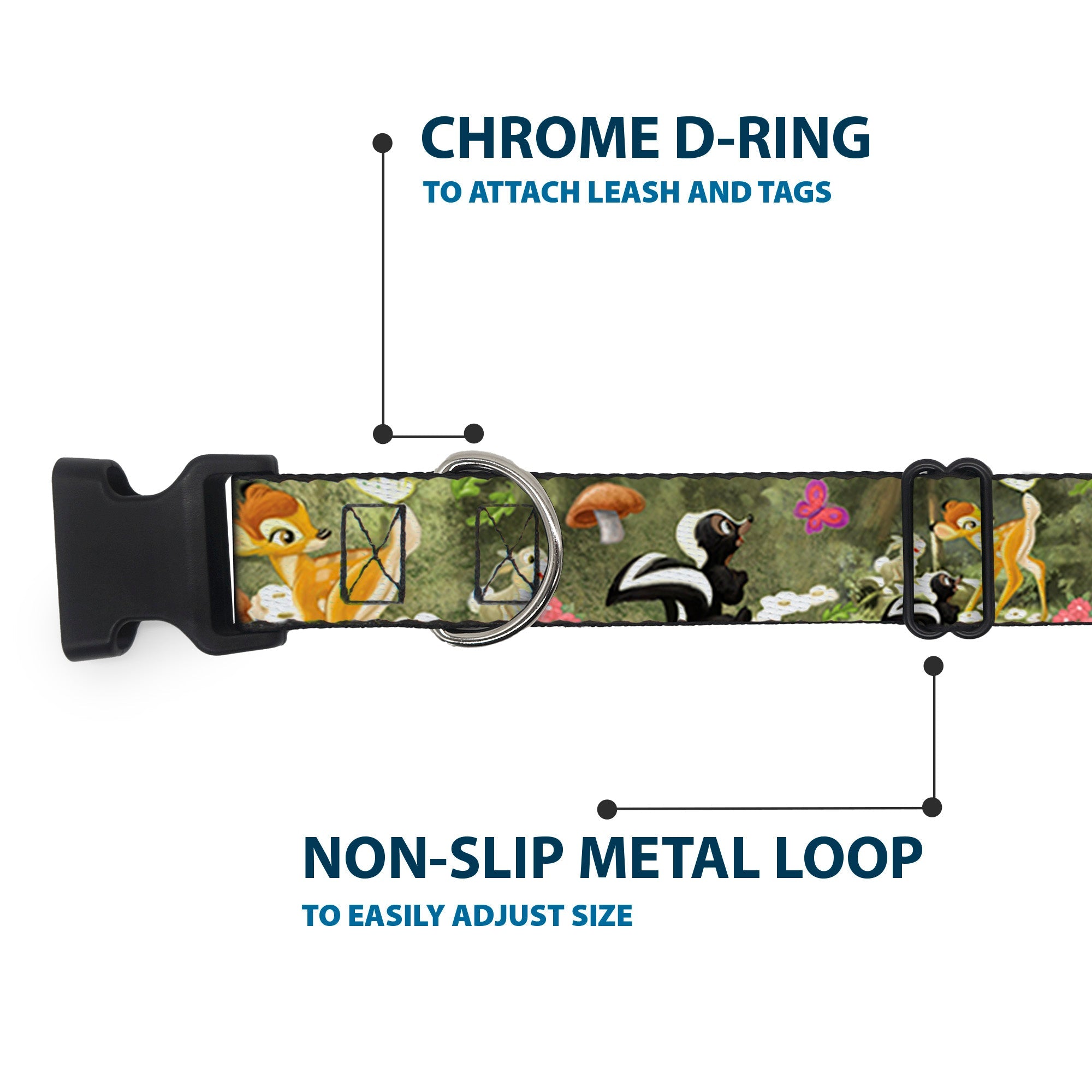 Plastic Clip Collar - Bambi & Friends Scene