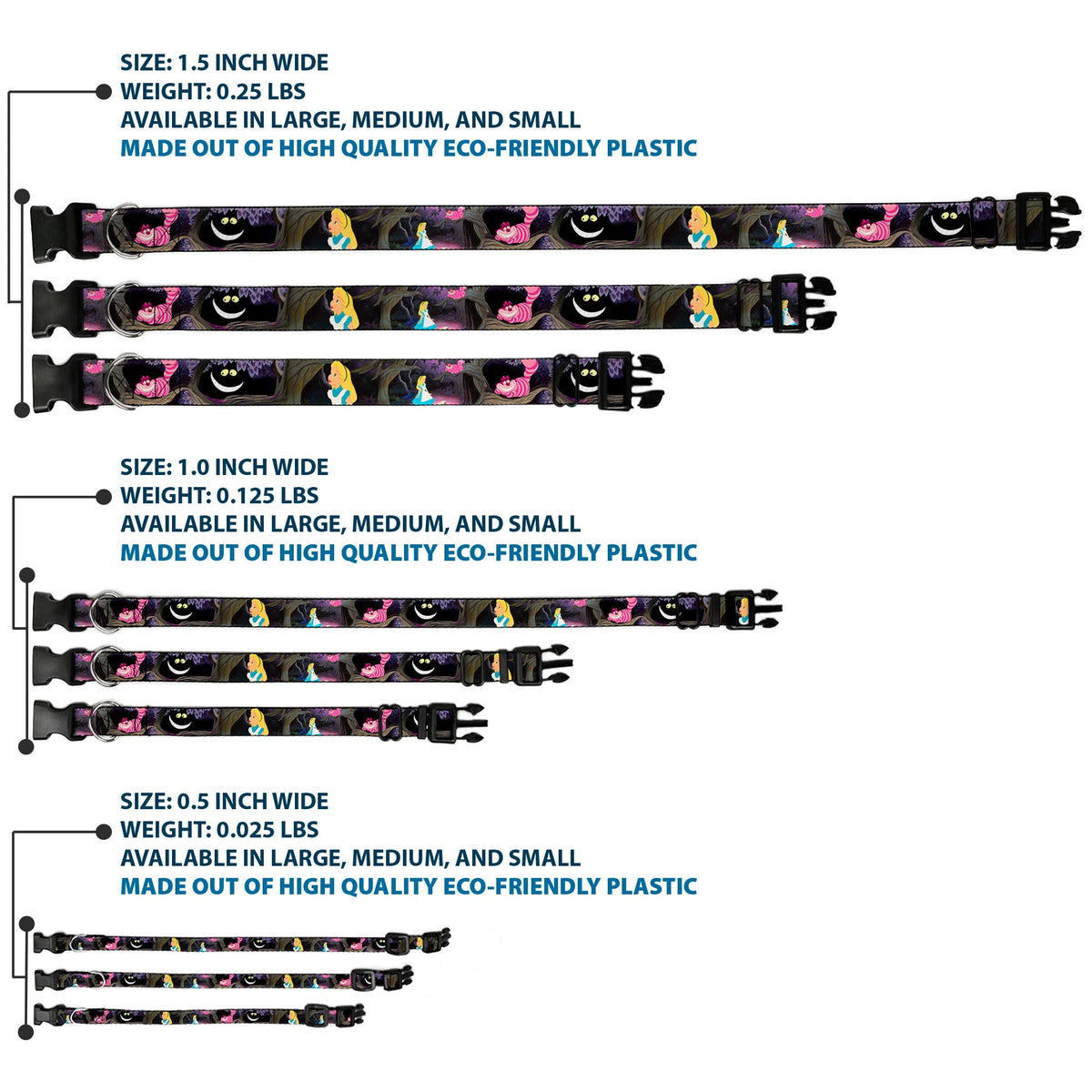 Plastic Clip Collar - Alice & the Cheshire Cat Scenes