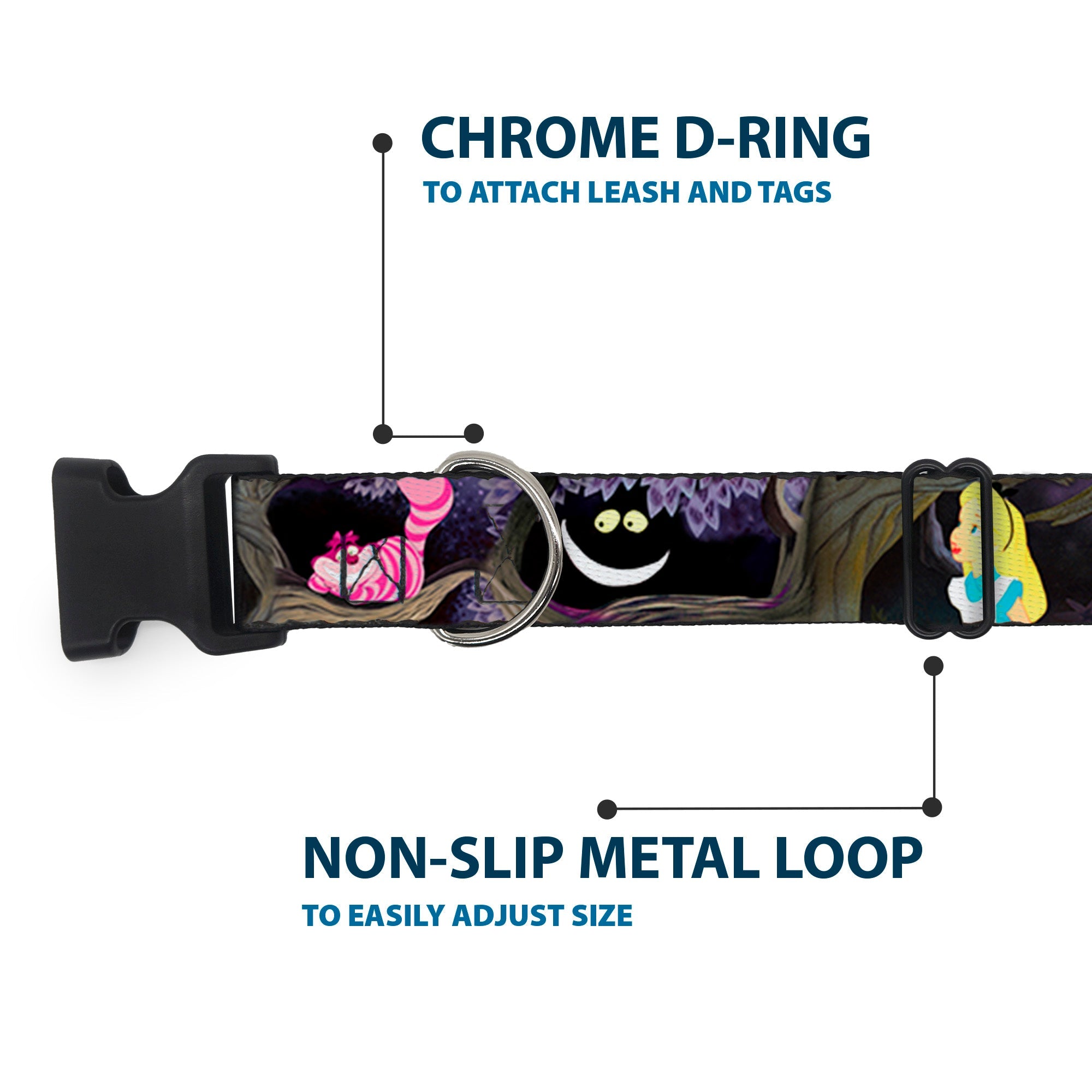 Plastic Clip Collar - Alice & the Cheshire Cat Scenes