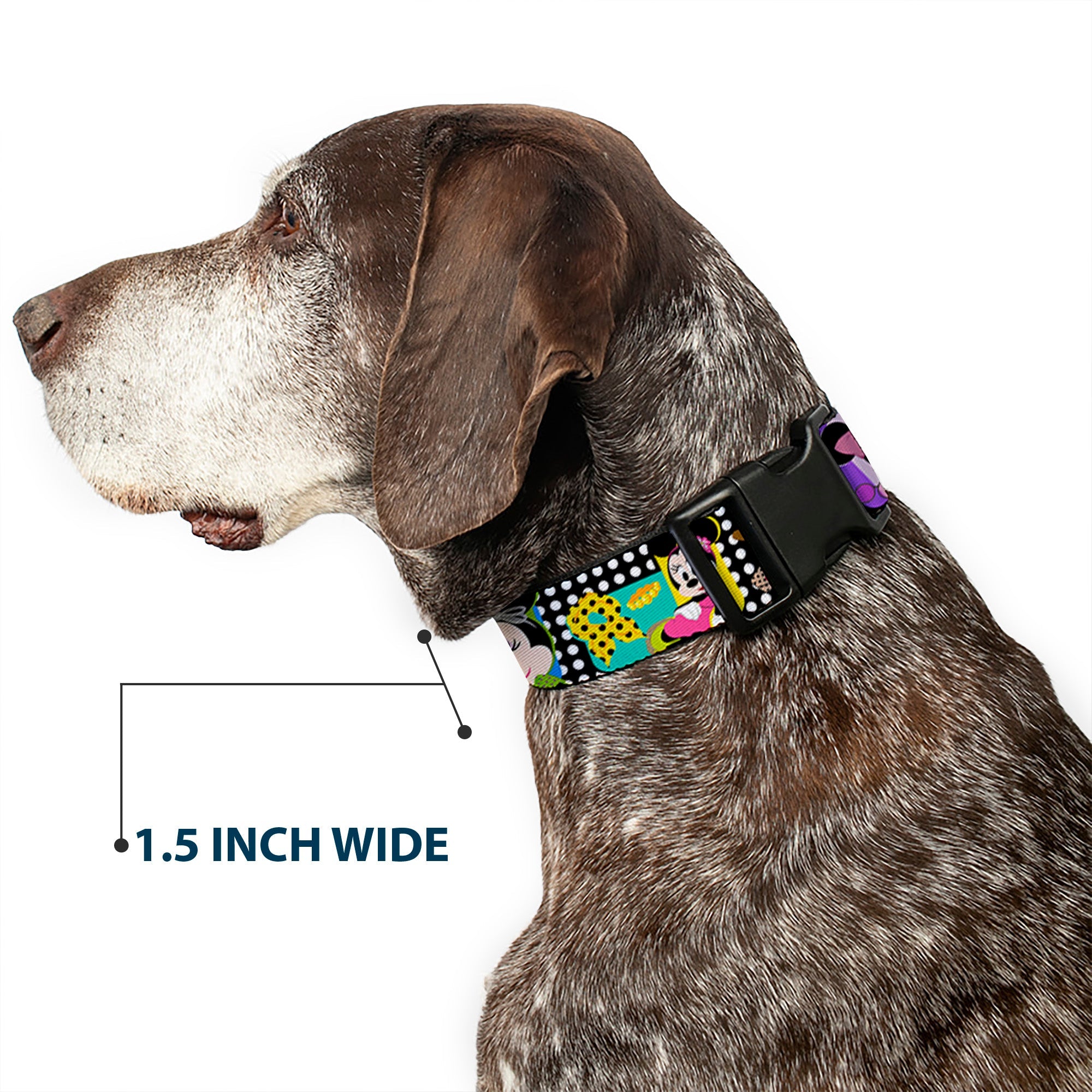 Plastic Clip Collar - Mini Minnie Fashion Poses/Polka Dot Black/White/Multi Color