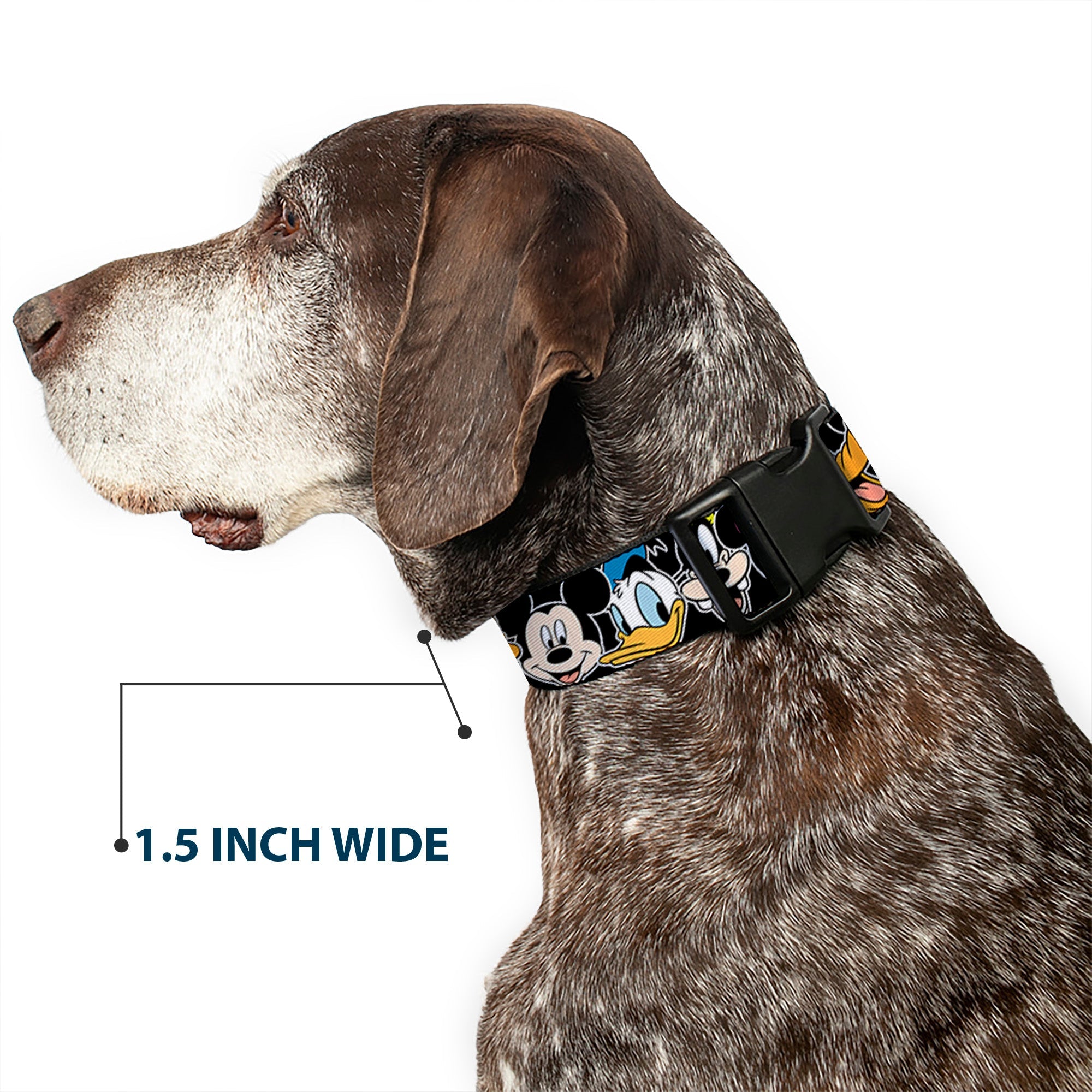 Plastic Clip Collar - Classic Disney Character Faces Black