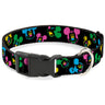 Plastic Clip Collar - Mickey Mouse Expressions Scattered Black/Multi Neon
