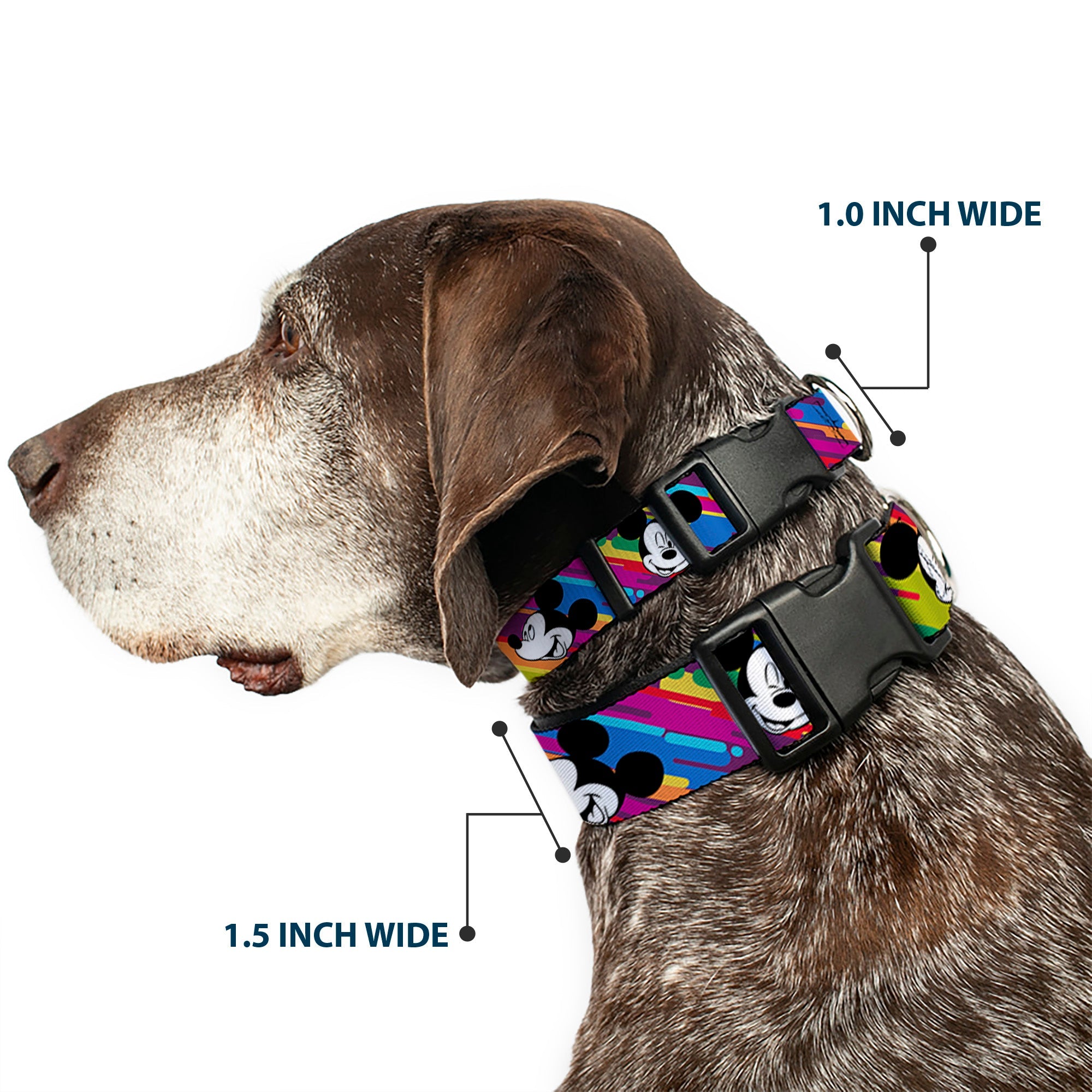 Plastic Clip Collar - Mickey Mouse Expressions Multi Color White/Black