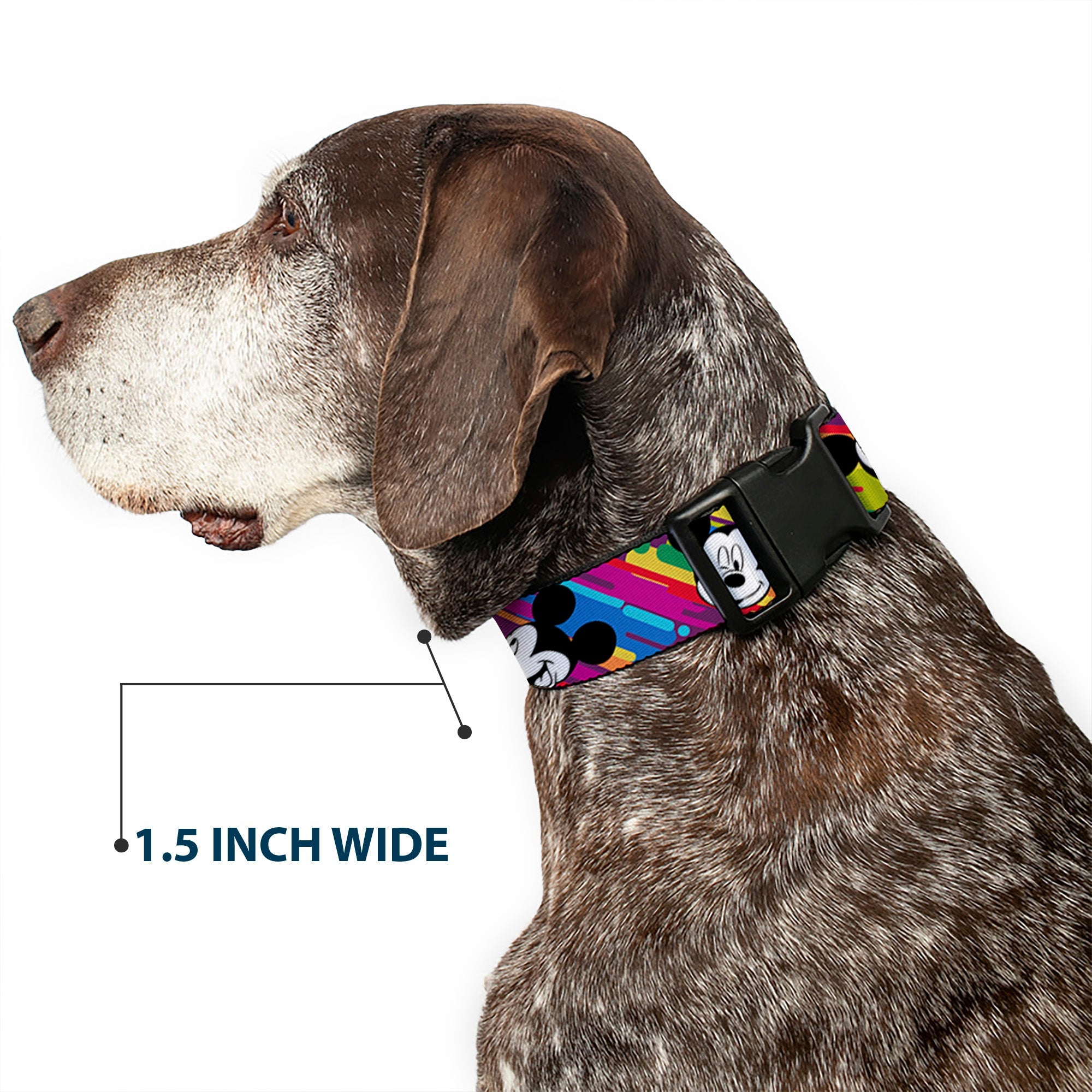 Plastic Clip Collar - Mickey Mouse Expressions Multi Color White/Black
