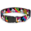 Buckle-Down Disney Mickey Mouse Expressions Multicolor/White/Black Plastic Clip Dog Collar