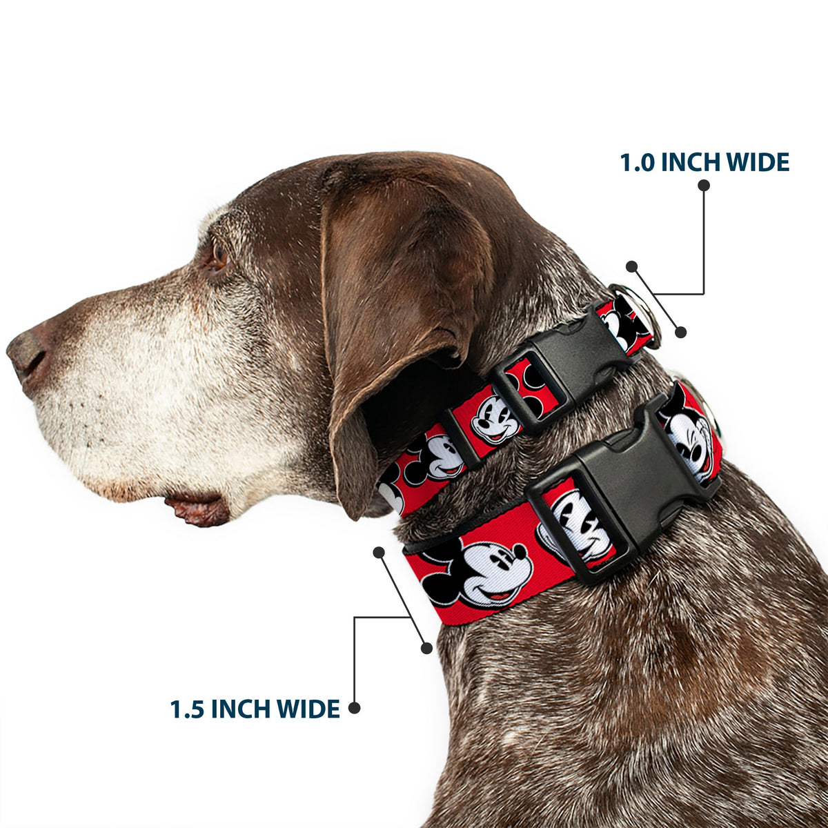 Plastic Clip Collar - Mickey Mouse Expressions Red/Black/White